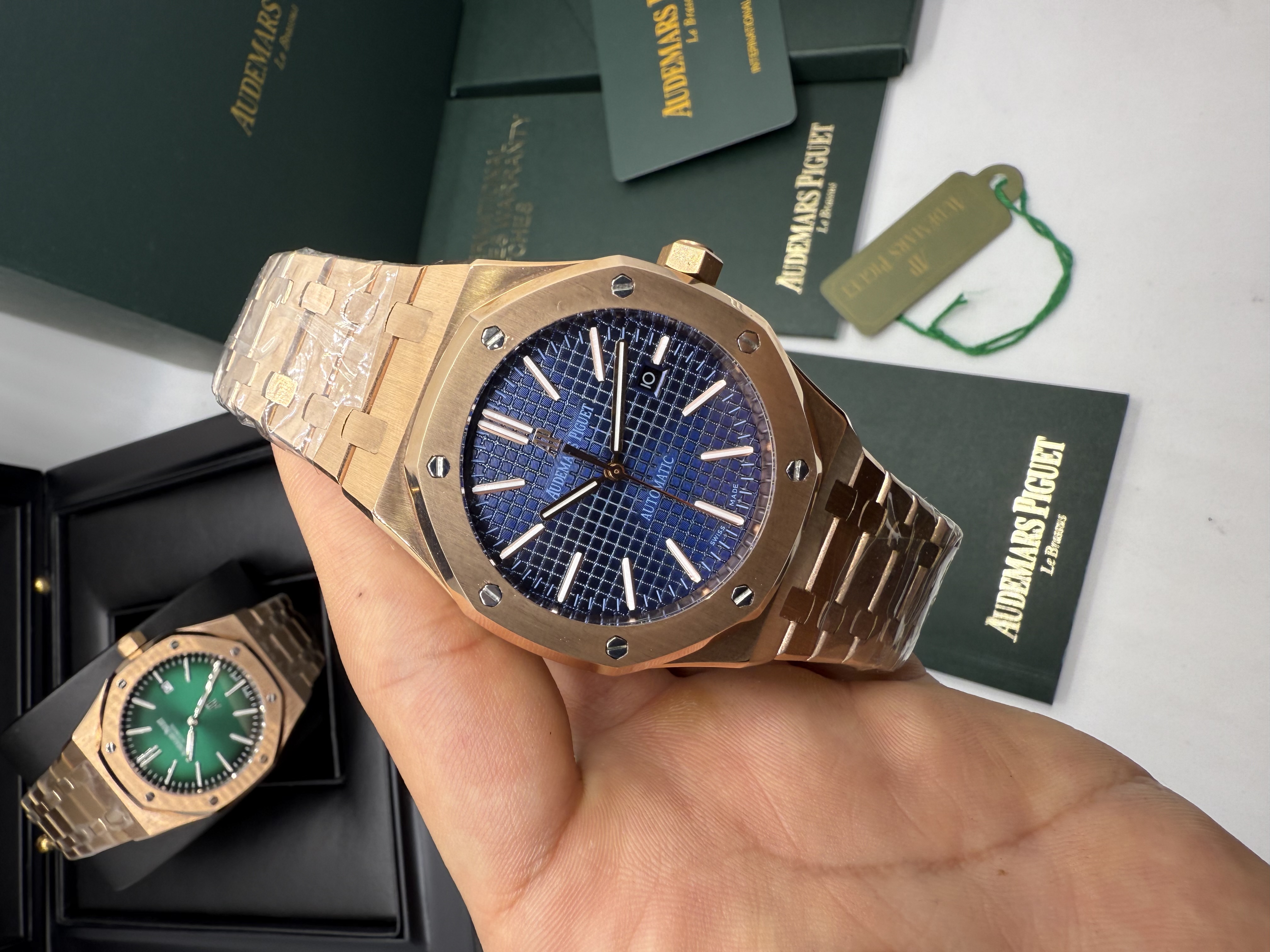 Audemars Piguet Royal Oak Dial azul Full Rosê