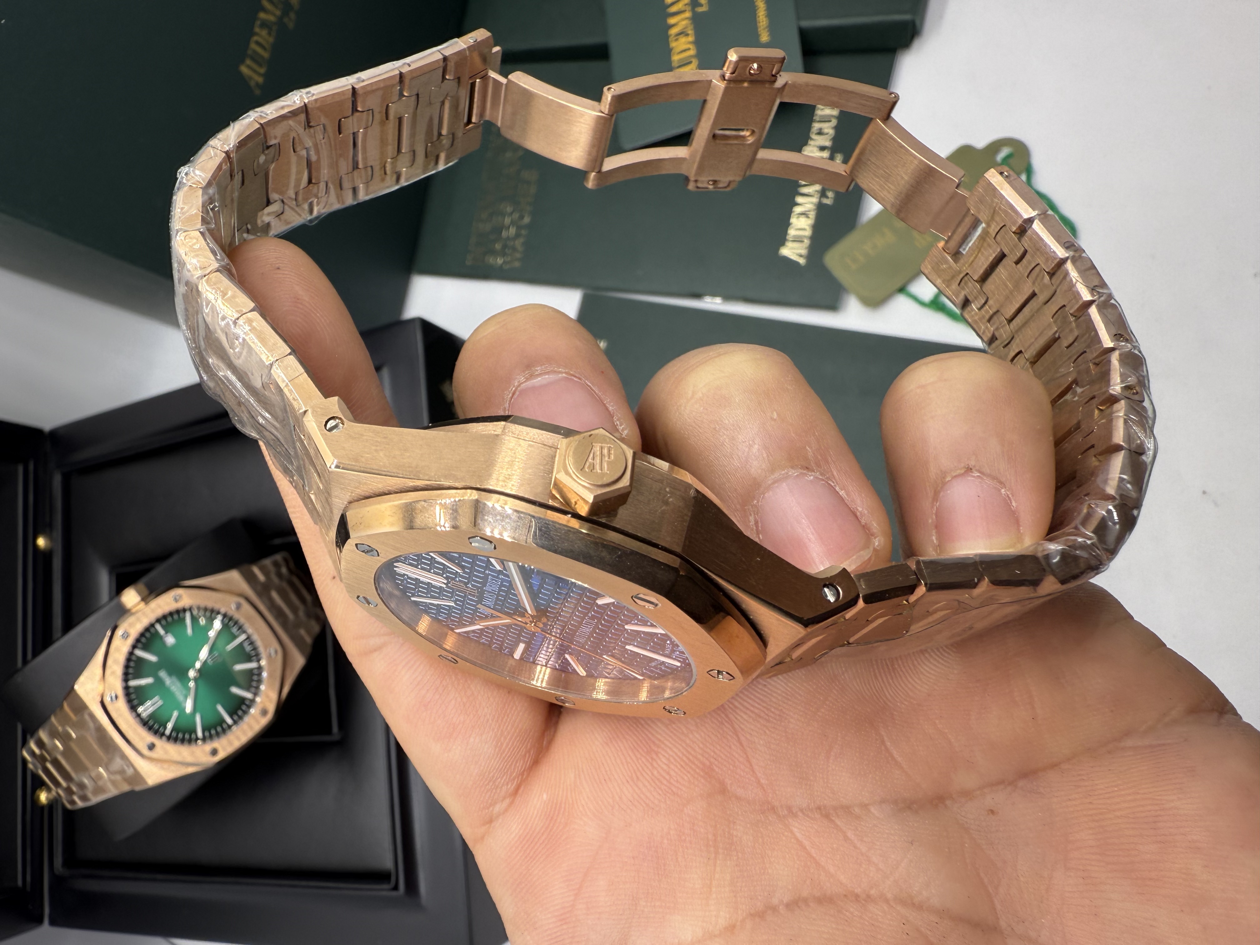 Audemars Piguet Royal Oak Dial azul Full Rosê