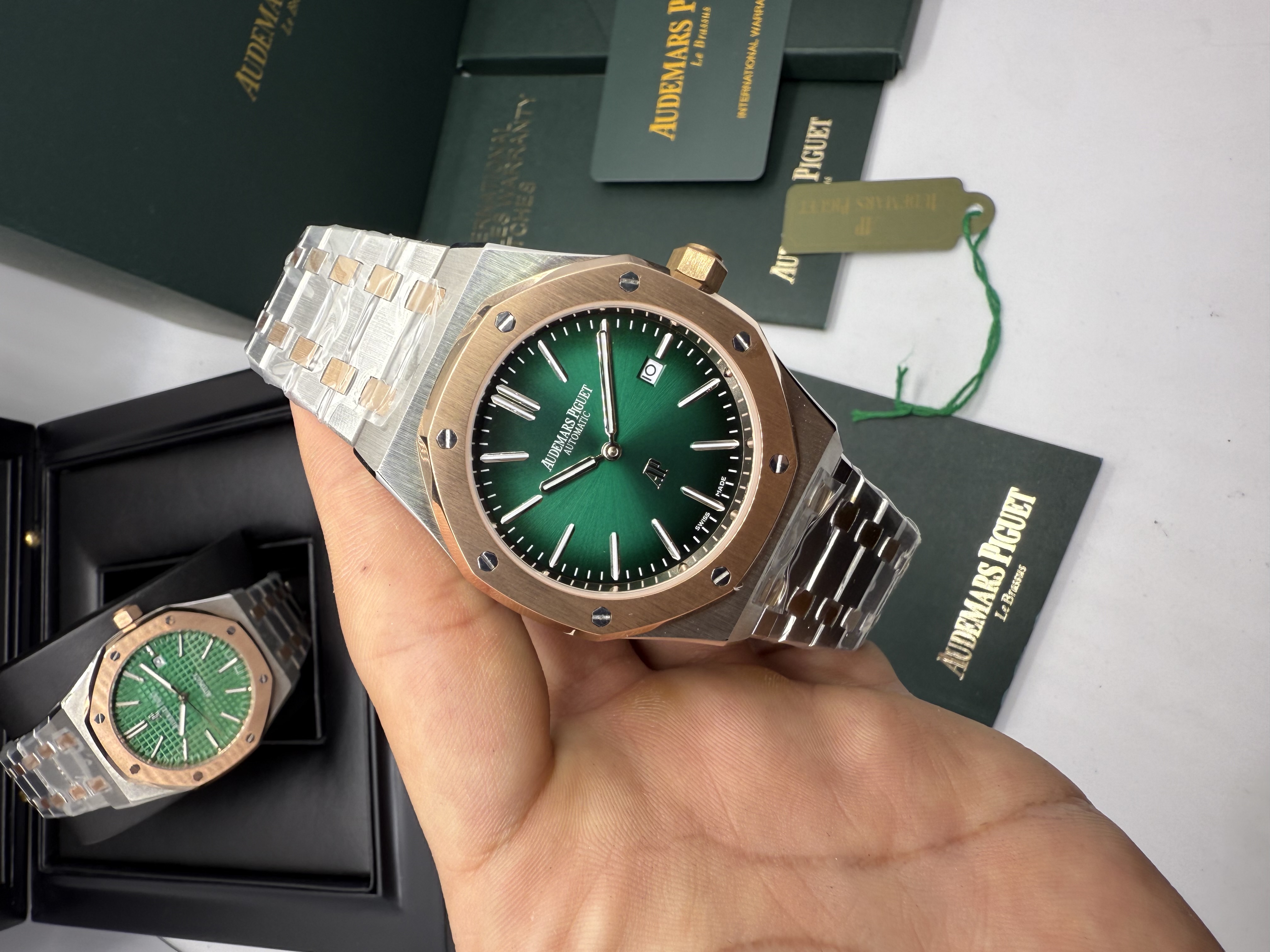 Audemars Piguet Royal Oak Verde Misto Aço e Rosê