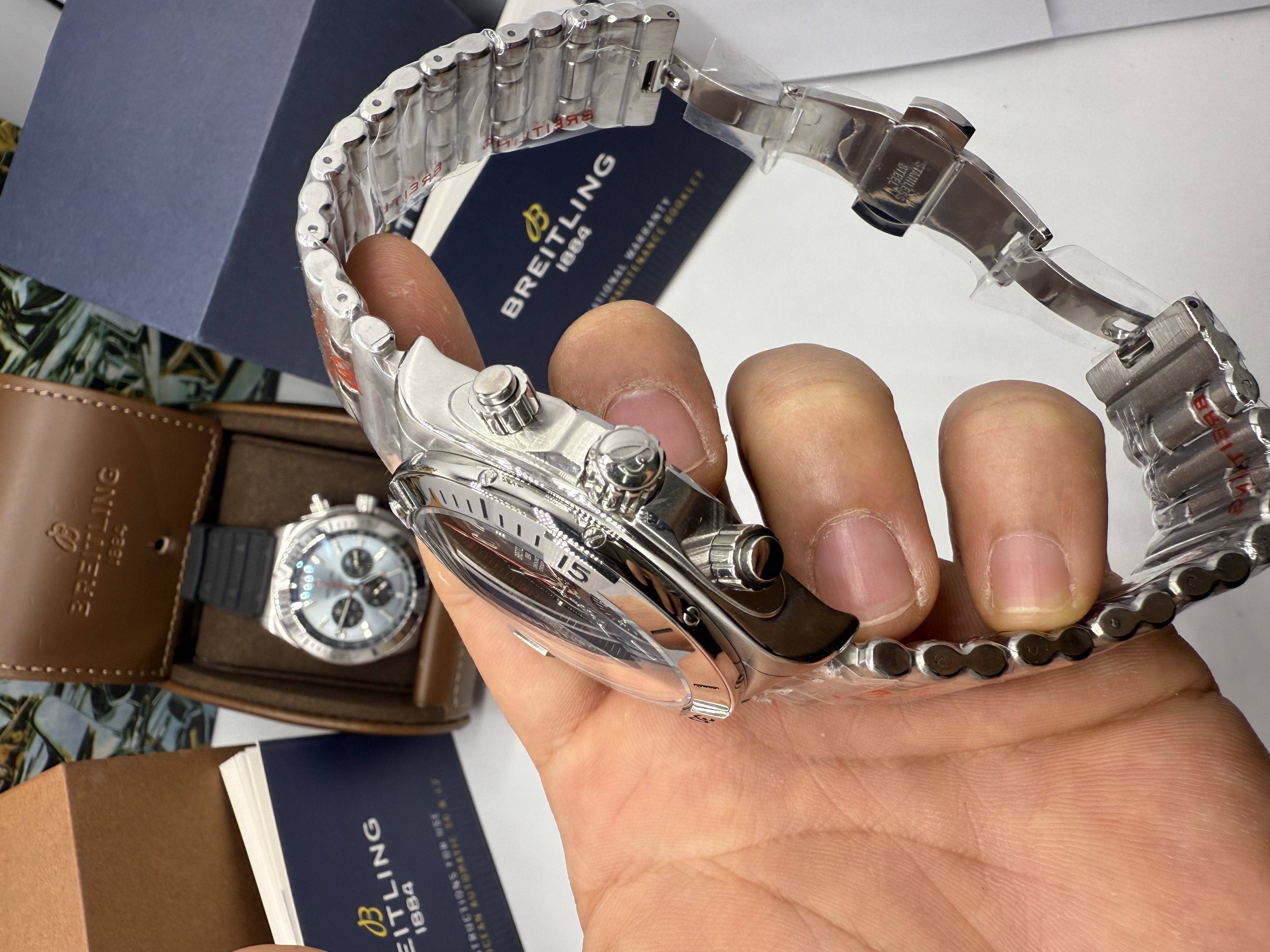 Breitling Chronomat Chronograph Dial Azul