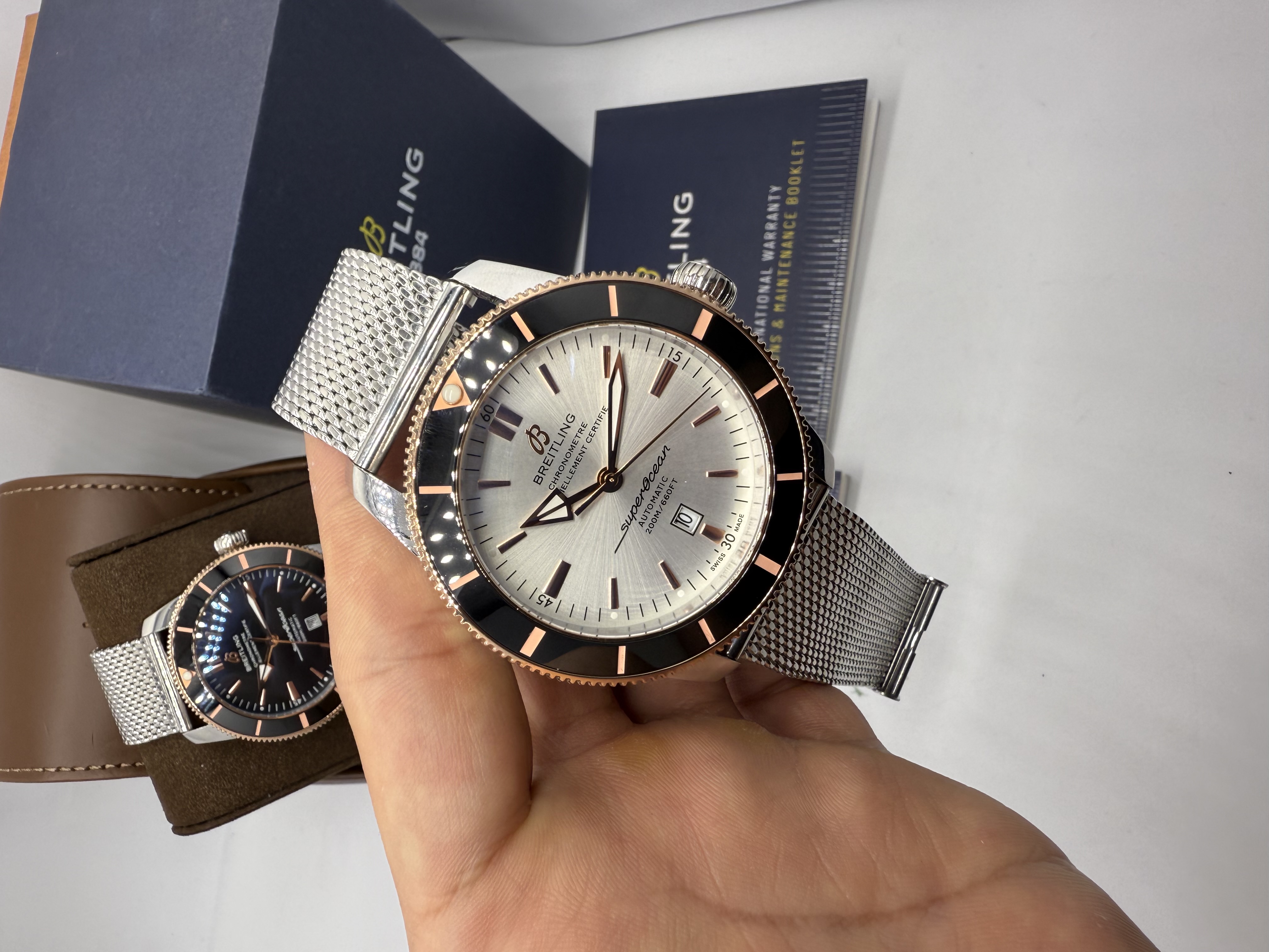 Breitling Superocean Heritage Branco e Rosê