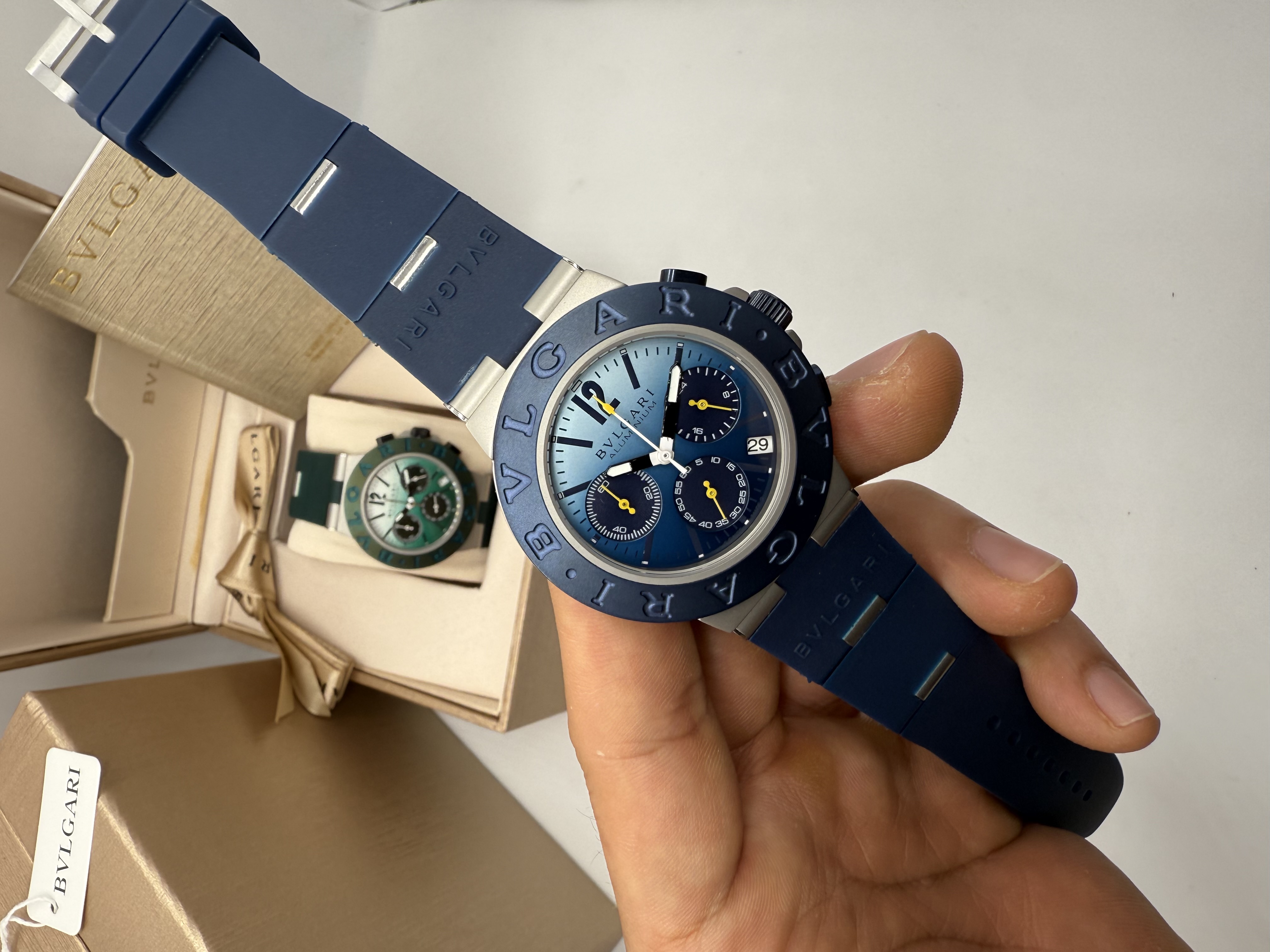 Bvlgari Aluminium Chronograph Azul
