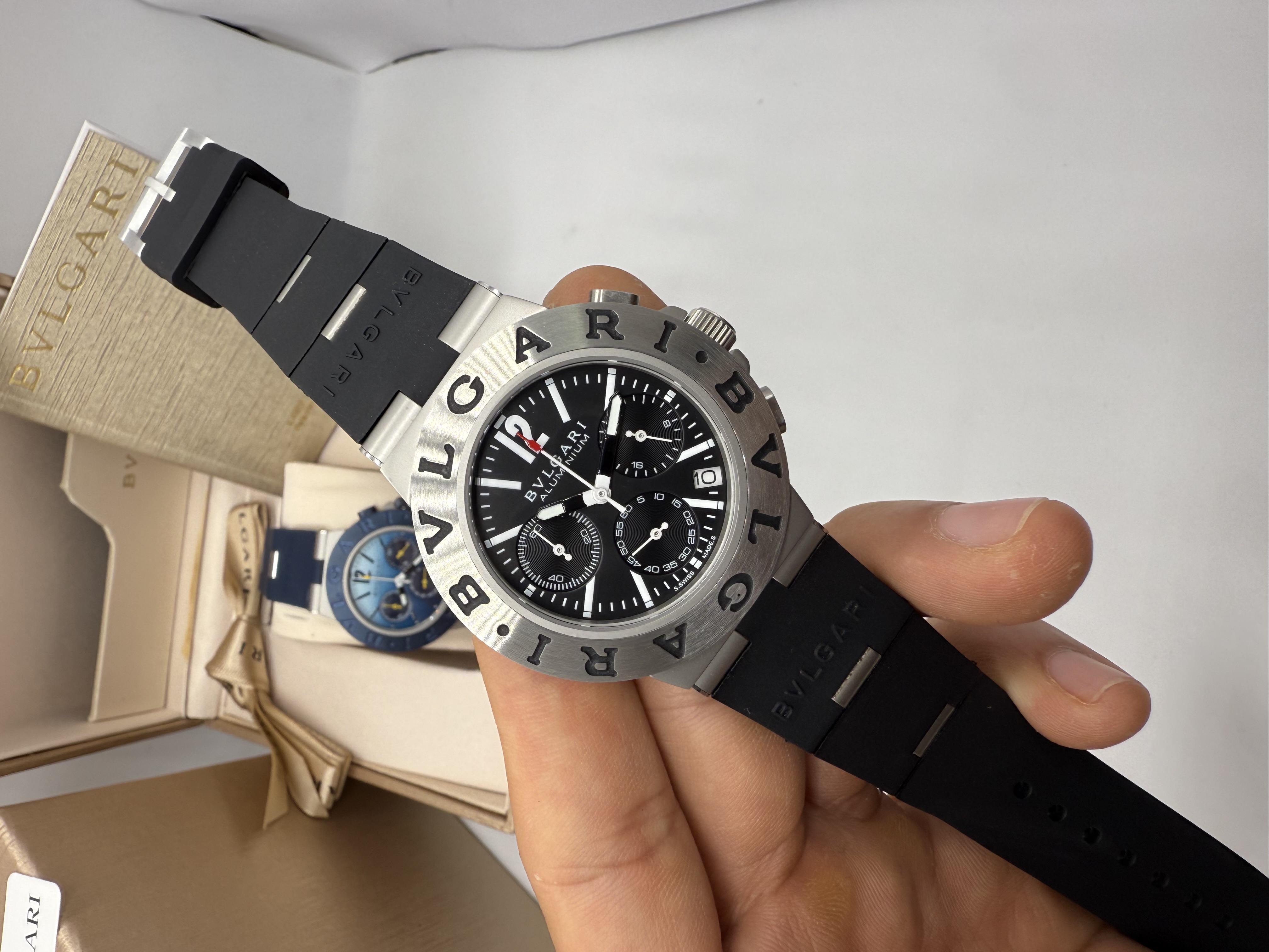 Bvlgari Aluminium Chronograph Dial Preto
