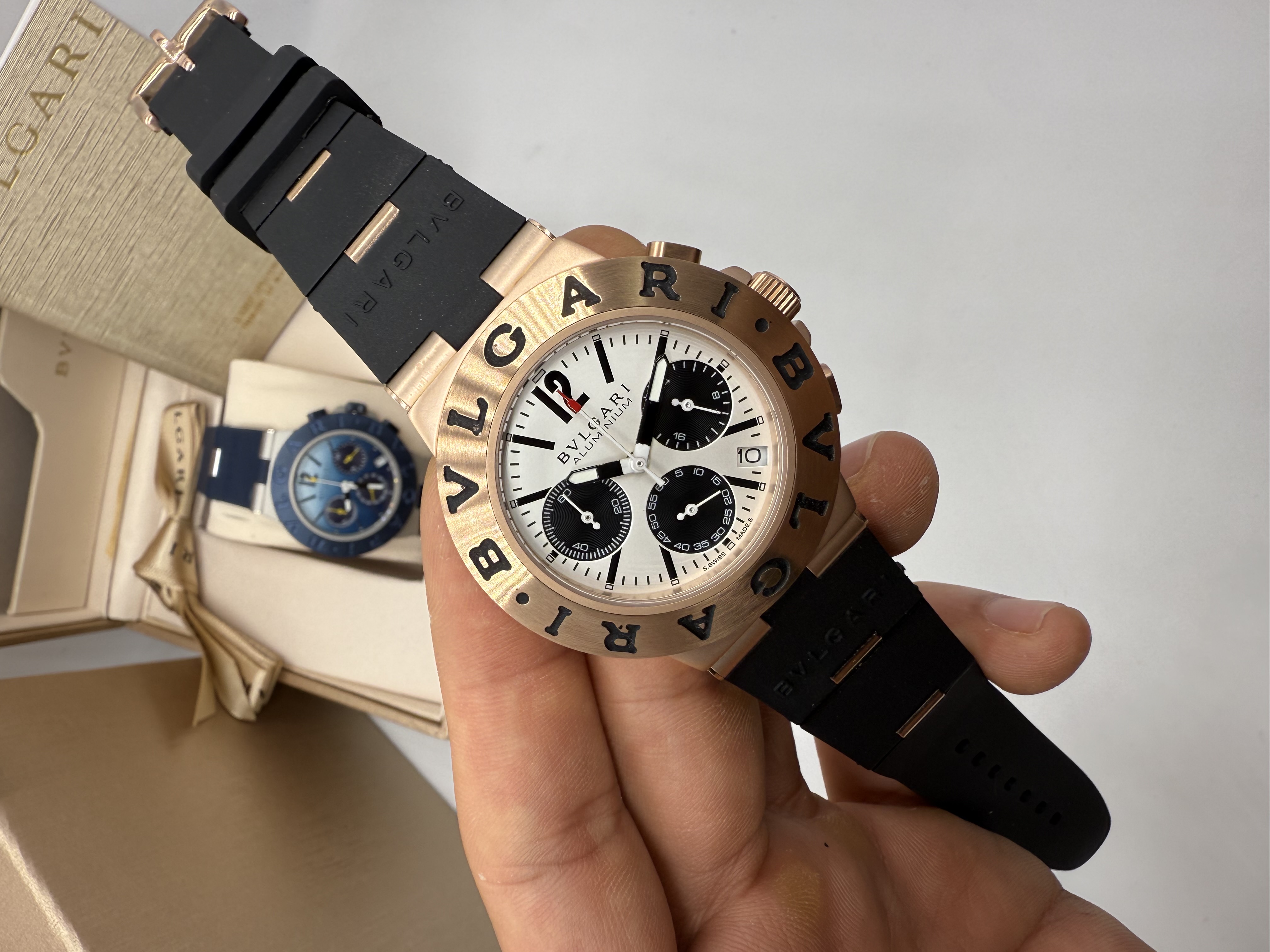 Bvlgari Aluminium Chronograph Rosê e Panda