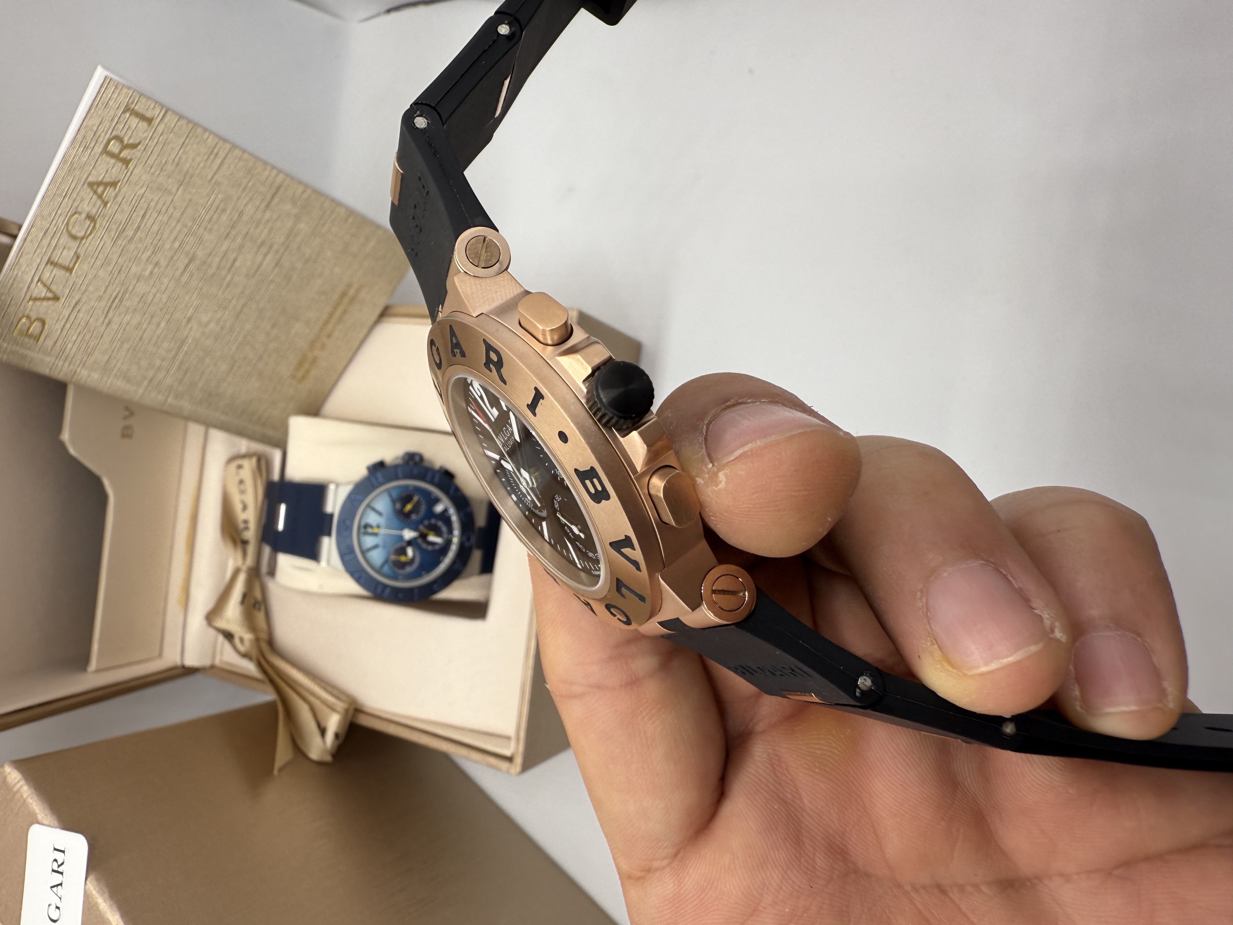 Bvlgari Aluminium Chronograph Rosê e Preto