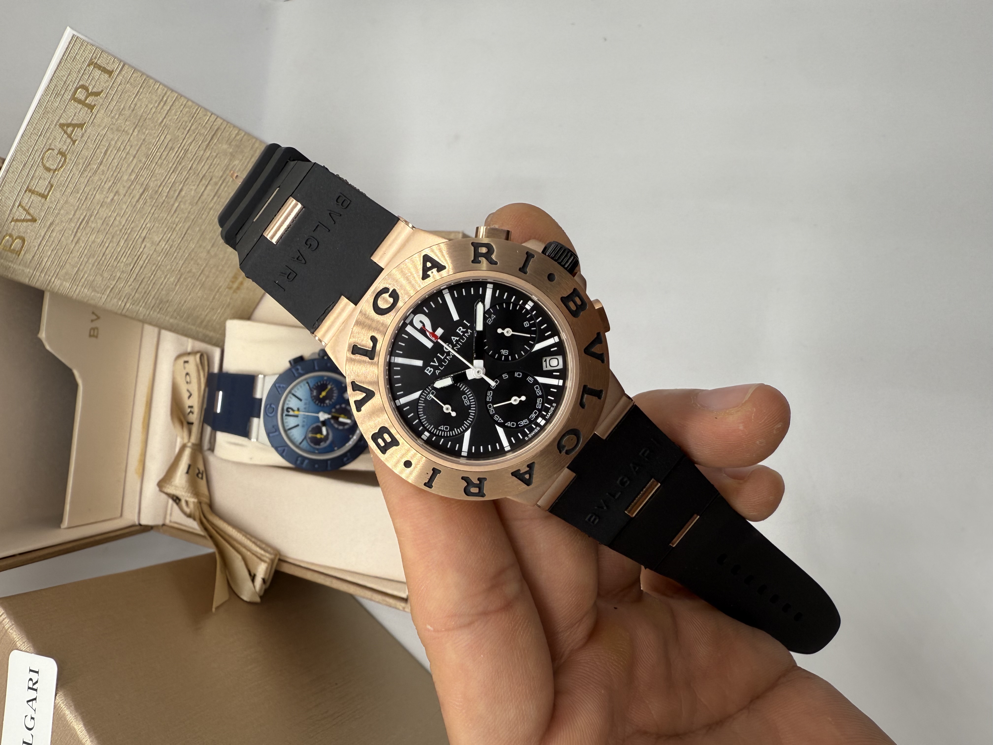 Bvlgari Aluminium Chronograph Rosê e Preto