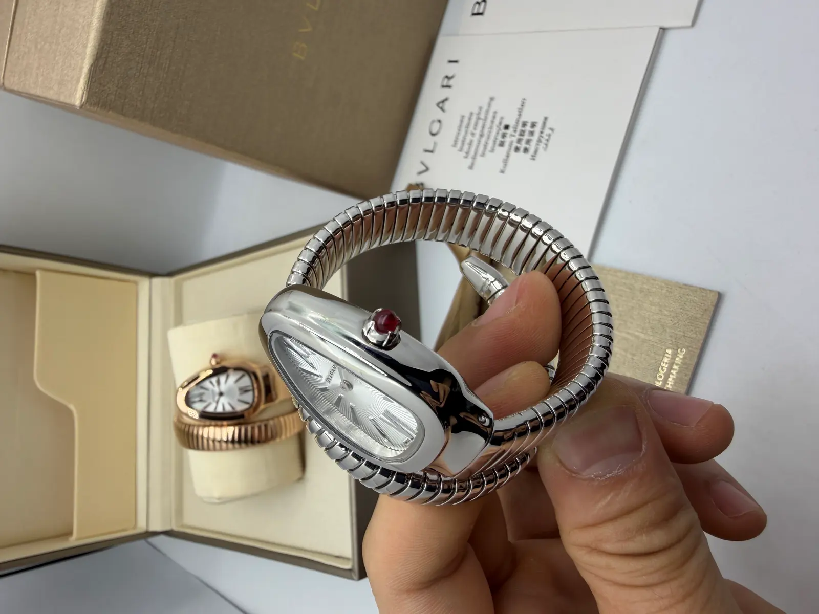 Bvlgari Serpenti Prata Dial Branco