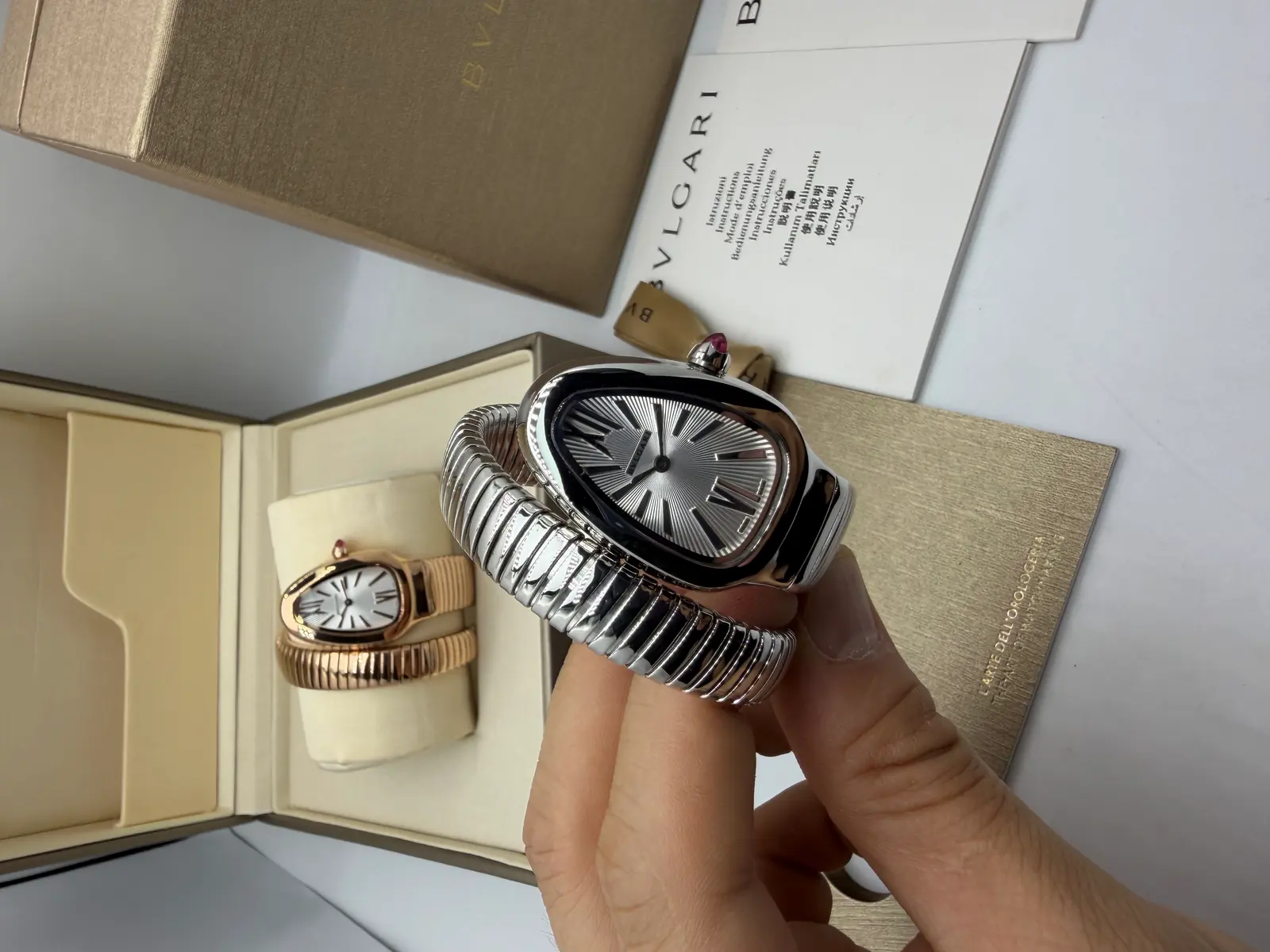 Bvlgari Serpenti Prata Dial Branco