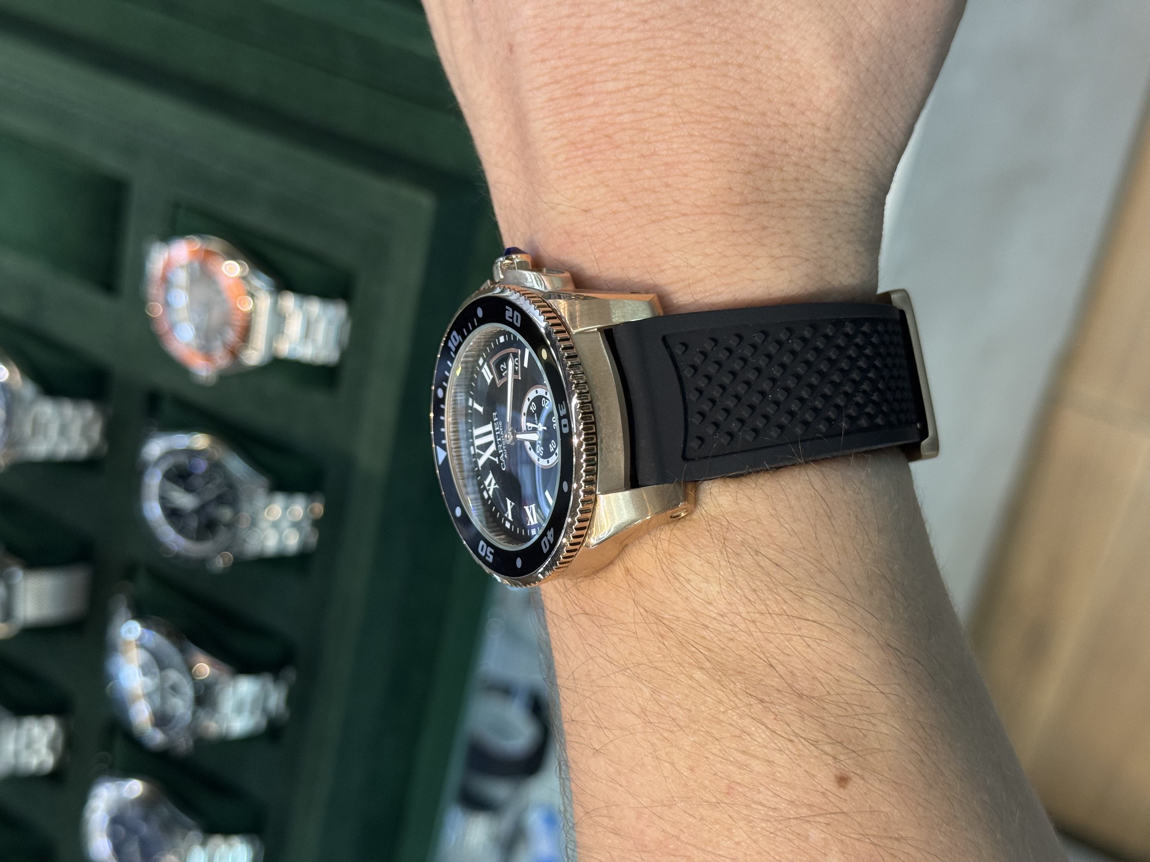 Cartier Diver Rosé dial preto