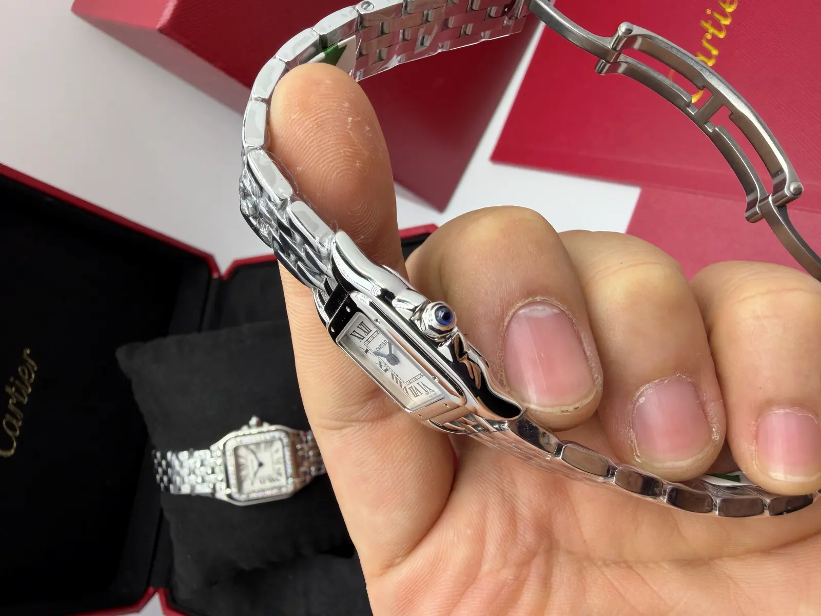 Cartier Panthere mini aço feminino