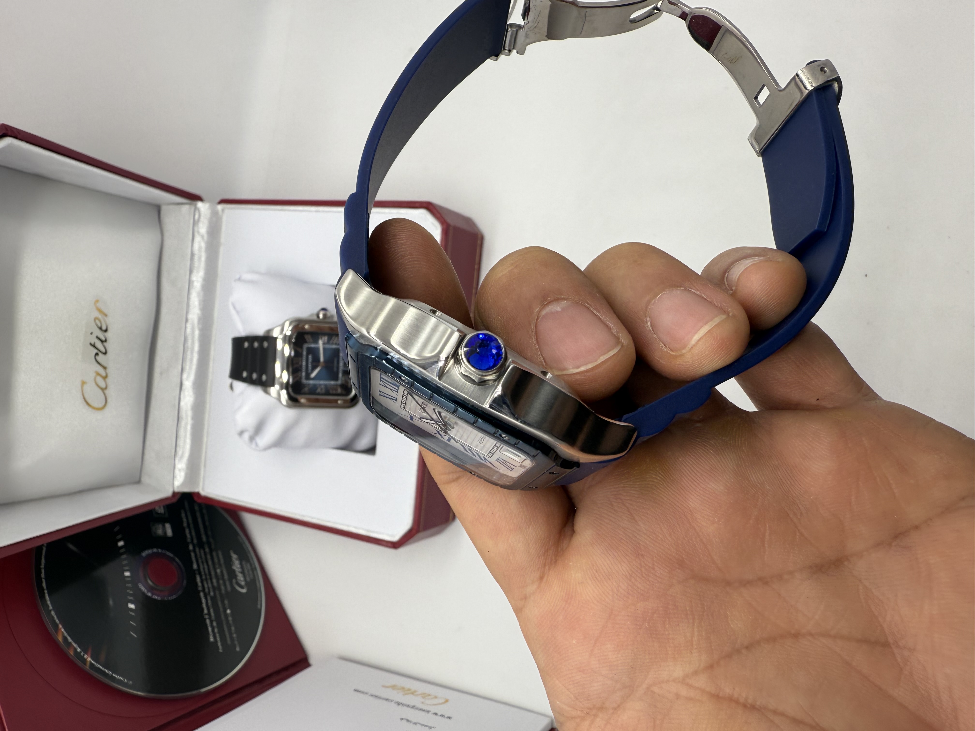 Cartier Santos Borracha Azul XL
