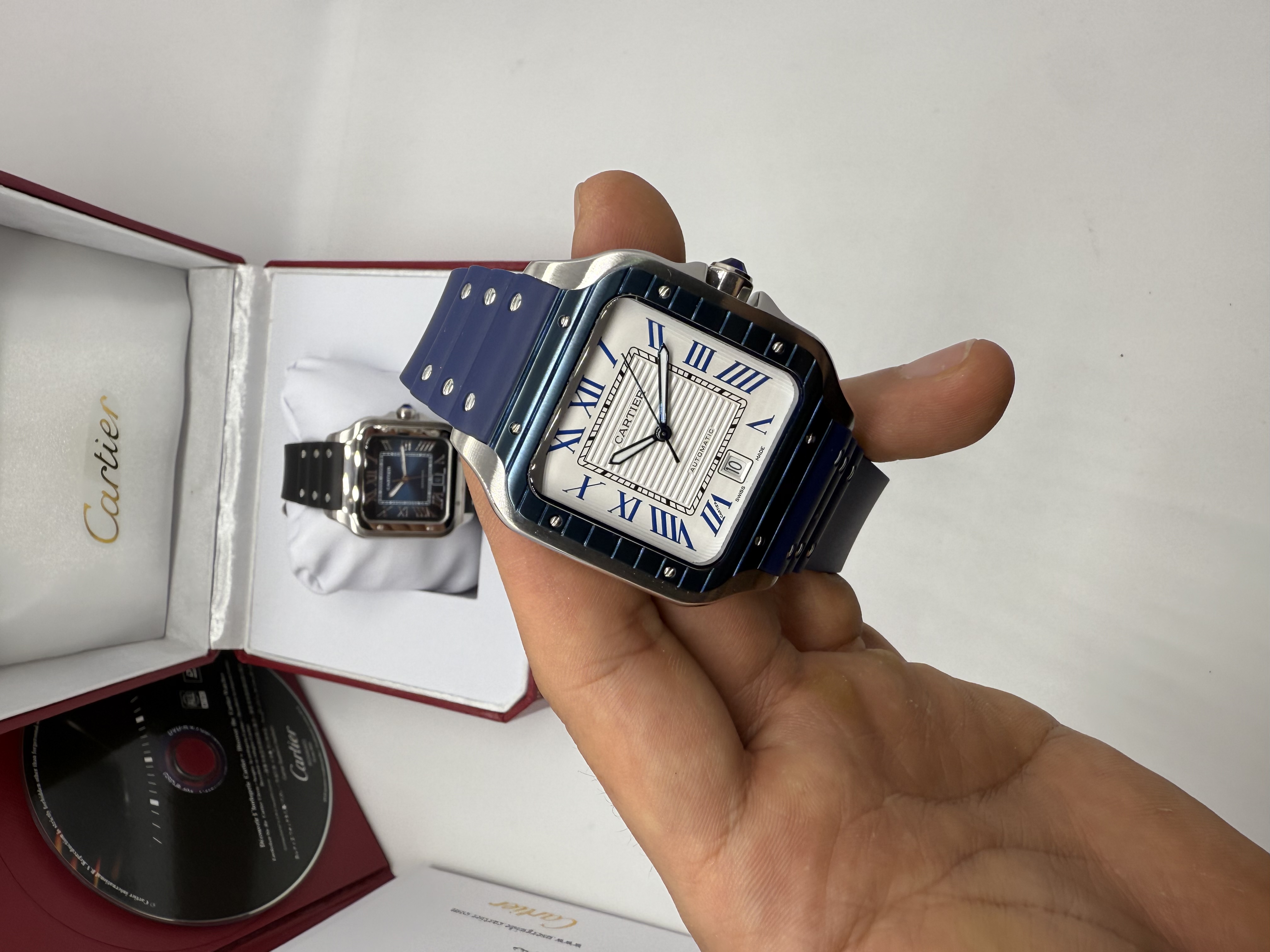 Cartier Santos Borracha Azul XL