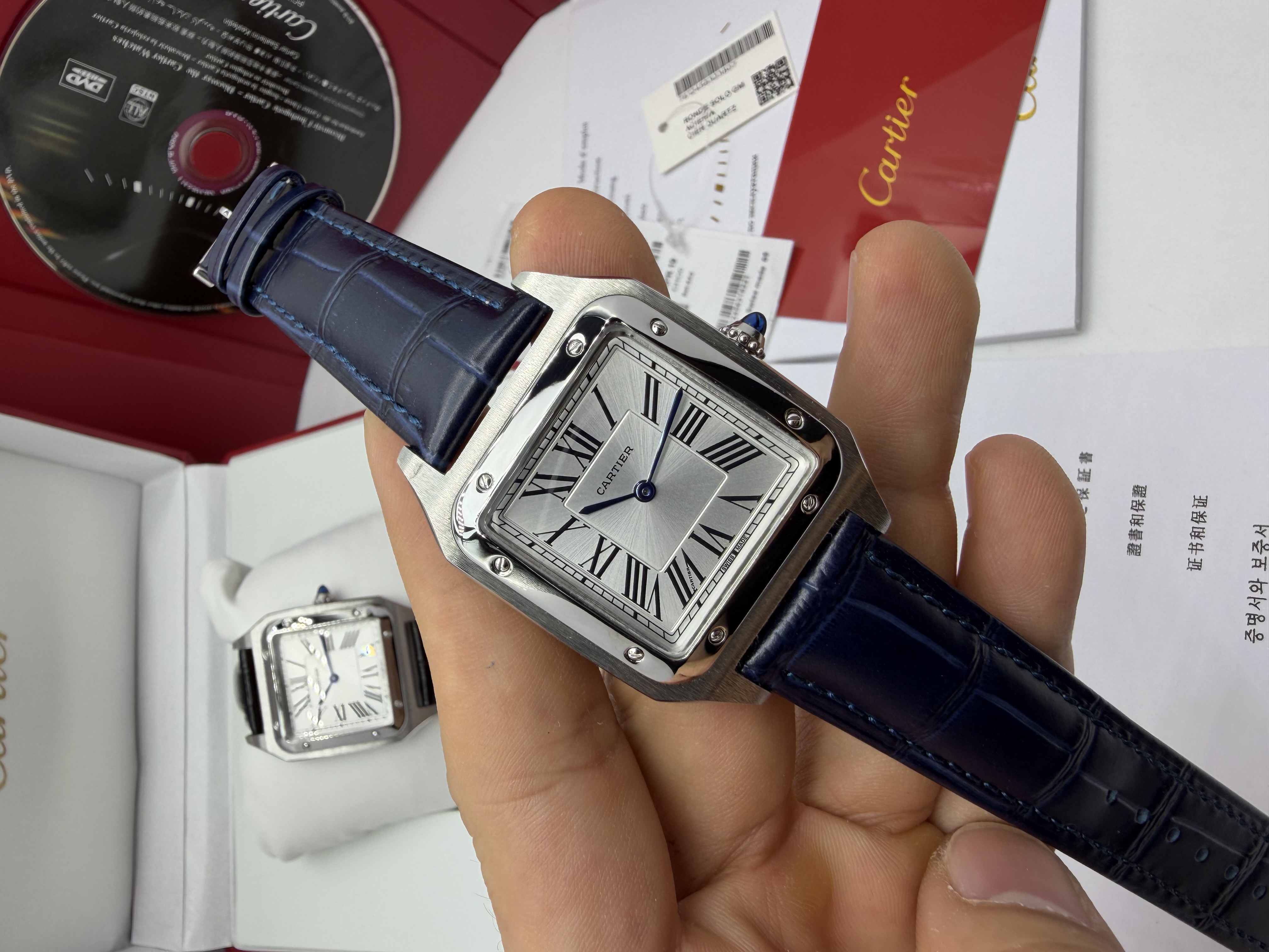 Cartier Santos Couro Azul