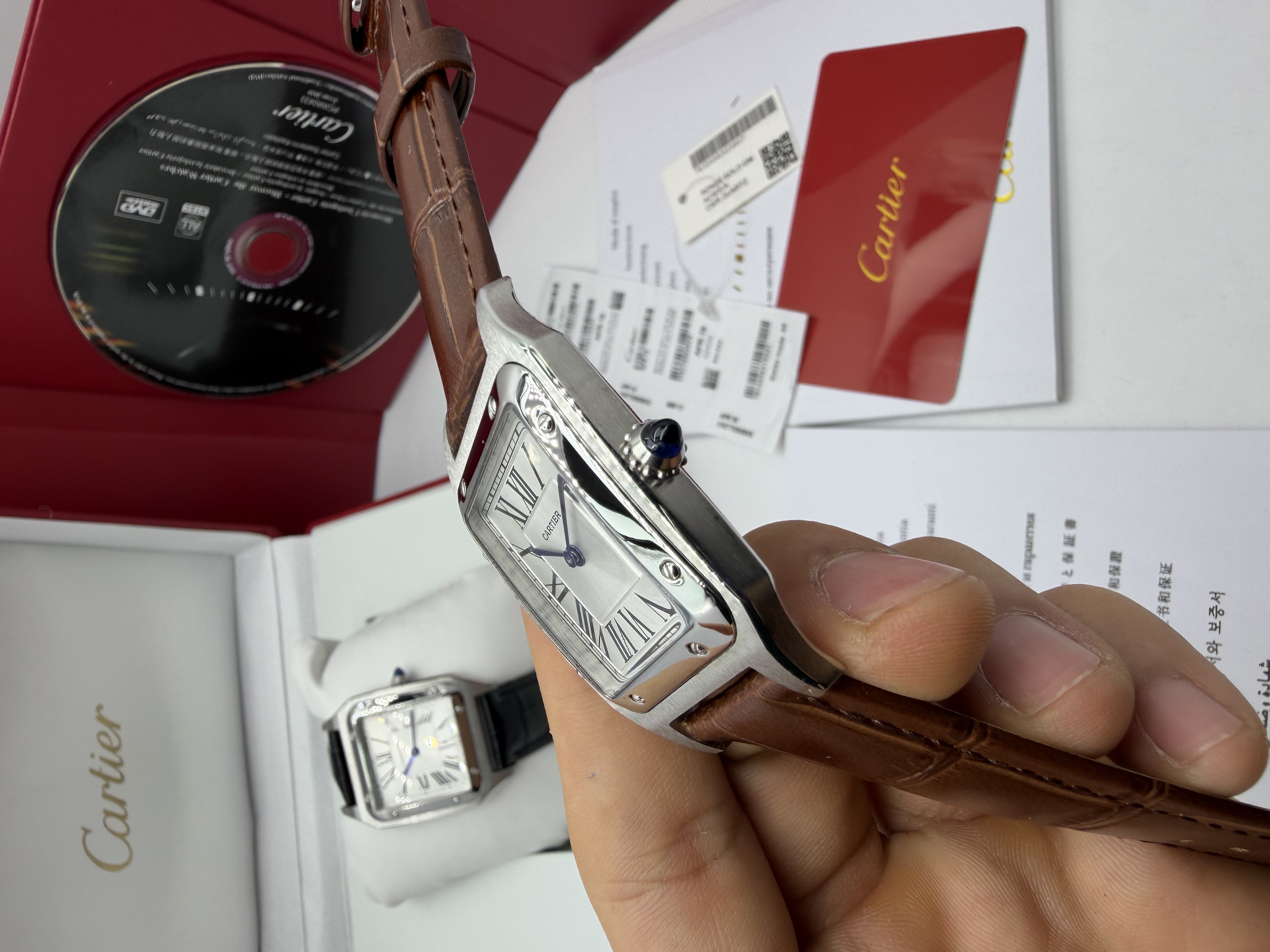Cartier Santos Couro Marrom