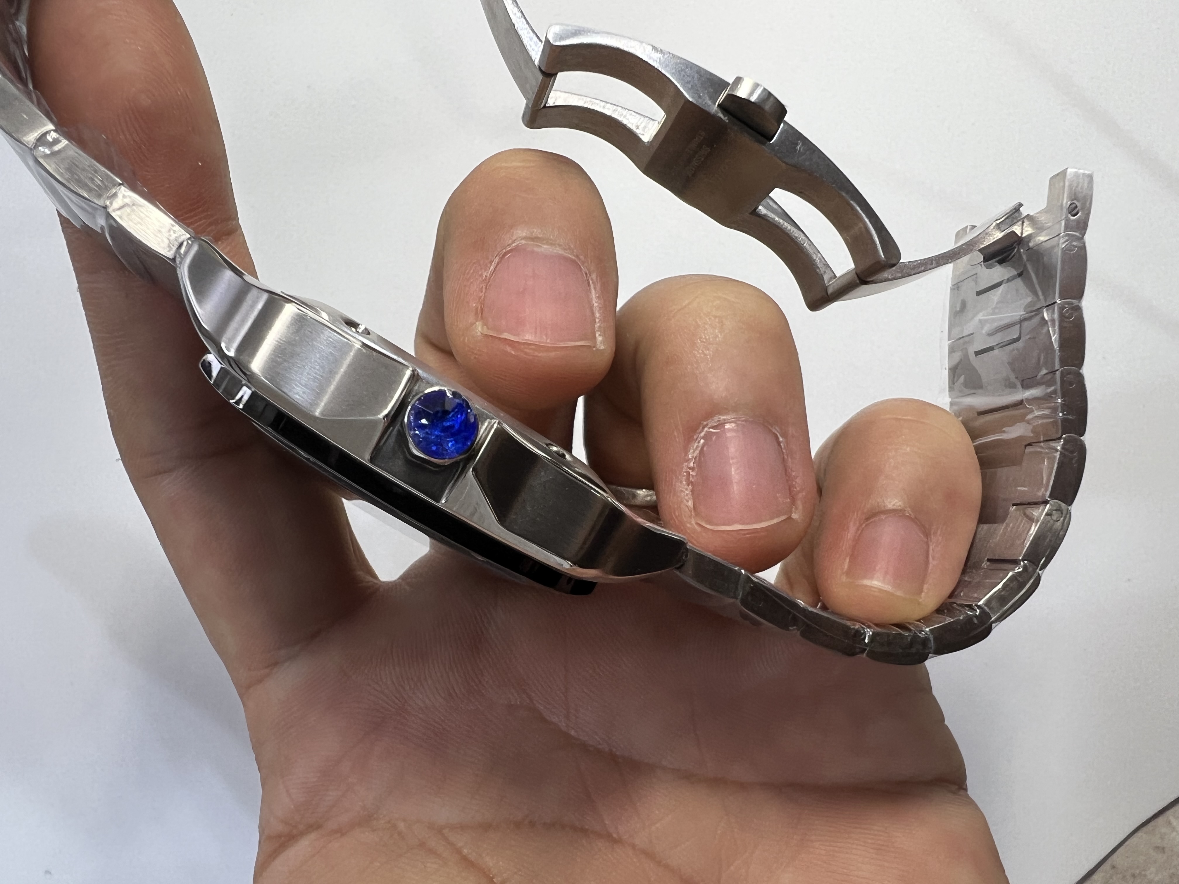 Cartier Santos Dial Azul Aço XL