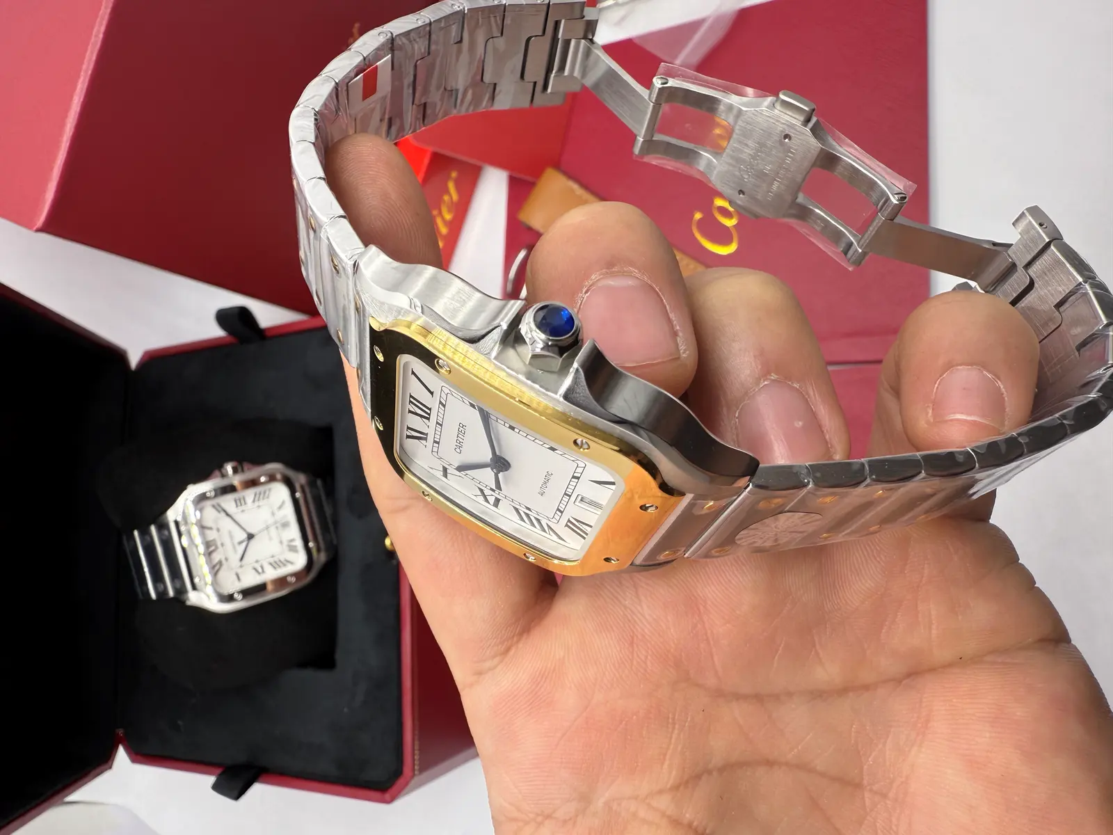 Cartier Santos Aço e ouro XL