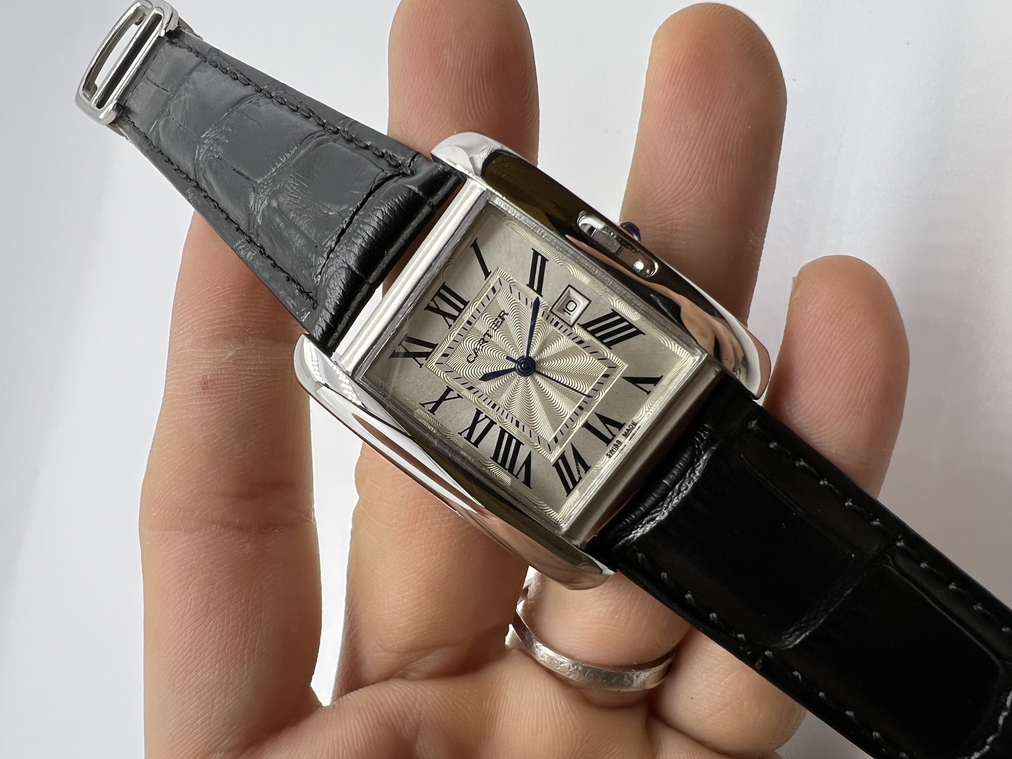 Cartier TANK XL Dial Couro Preto