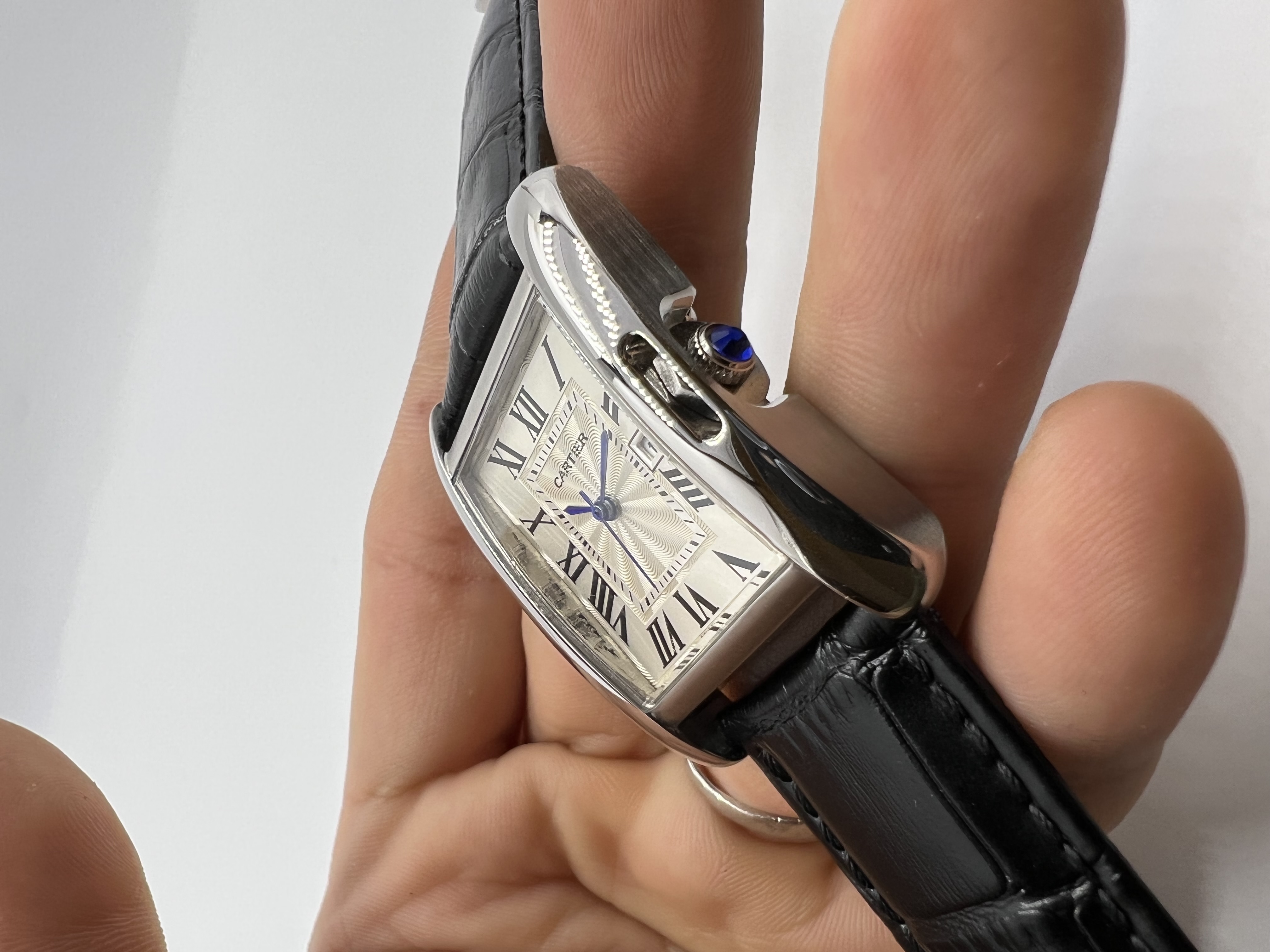 Cartier TANK XL Dial Couro Preto