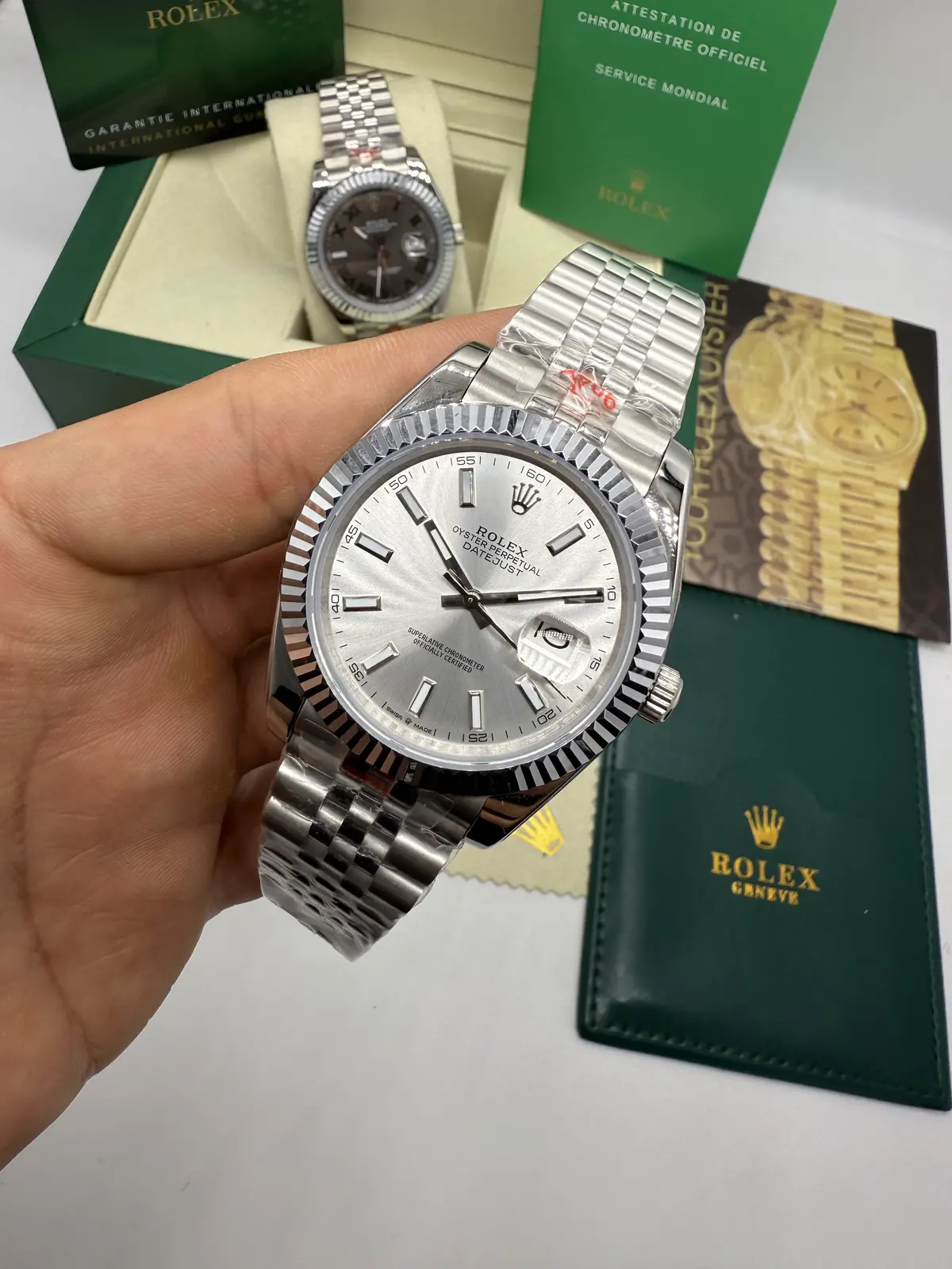 Rolex Datejust Prata dial Branco