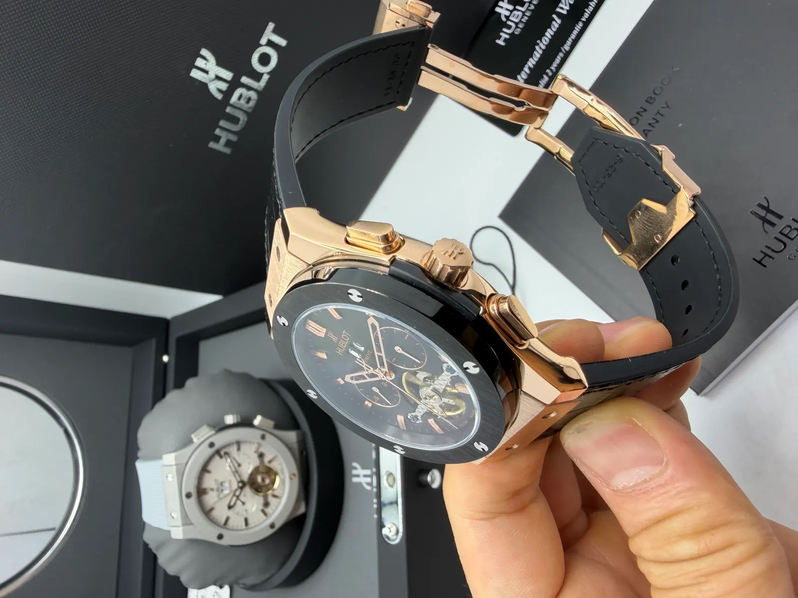 Hublot Classic Fusion Rose Preto Turbilhão