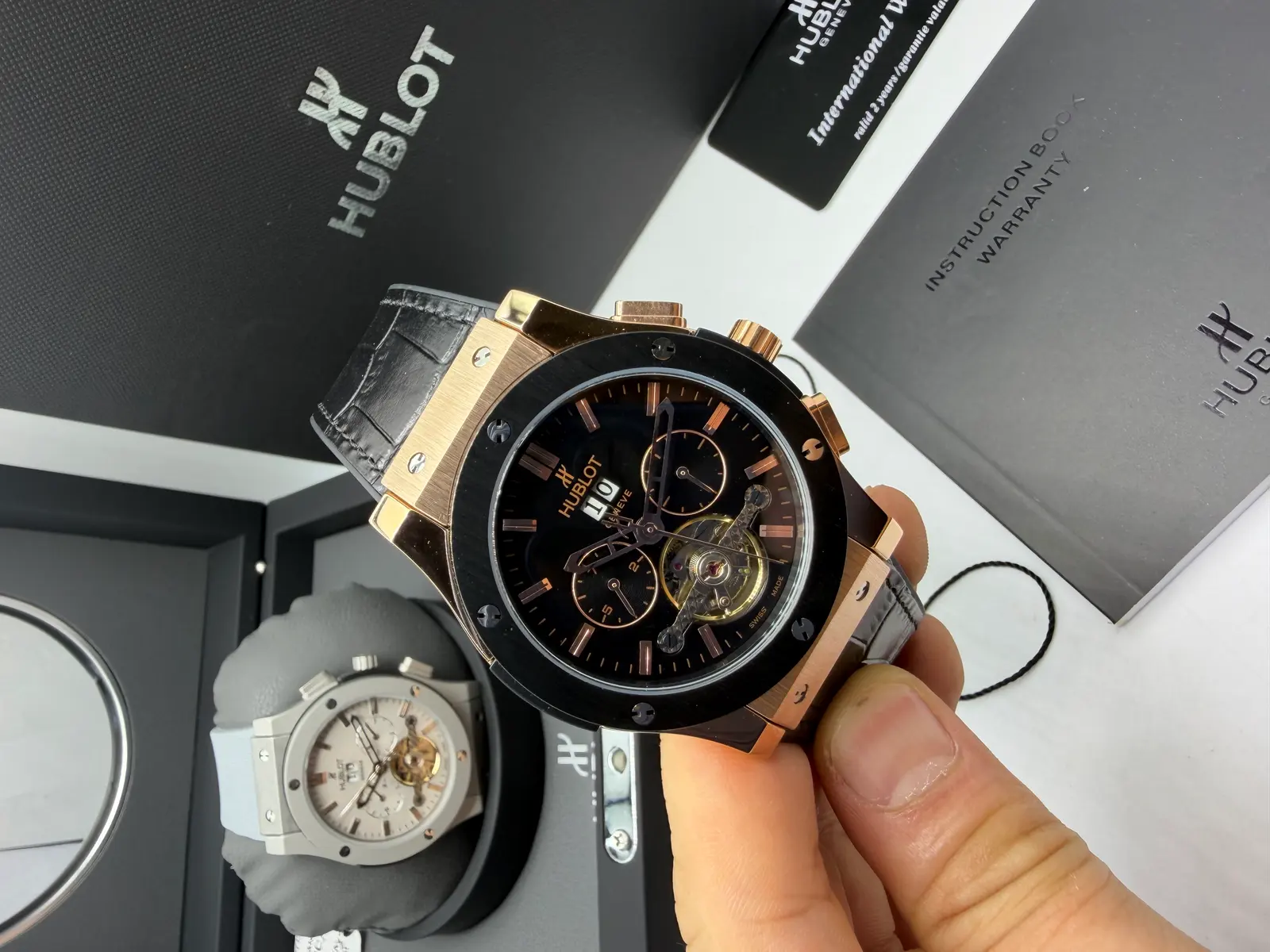 Hublot Classic Fusion Rose Preto Turbilhão