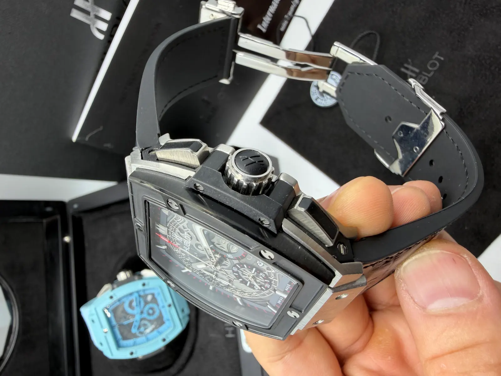 Hublot Senna Prata e Preto.