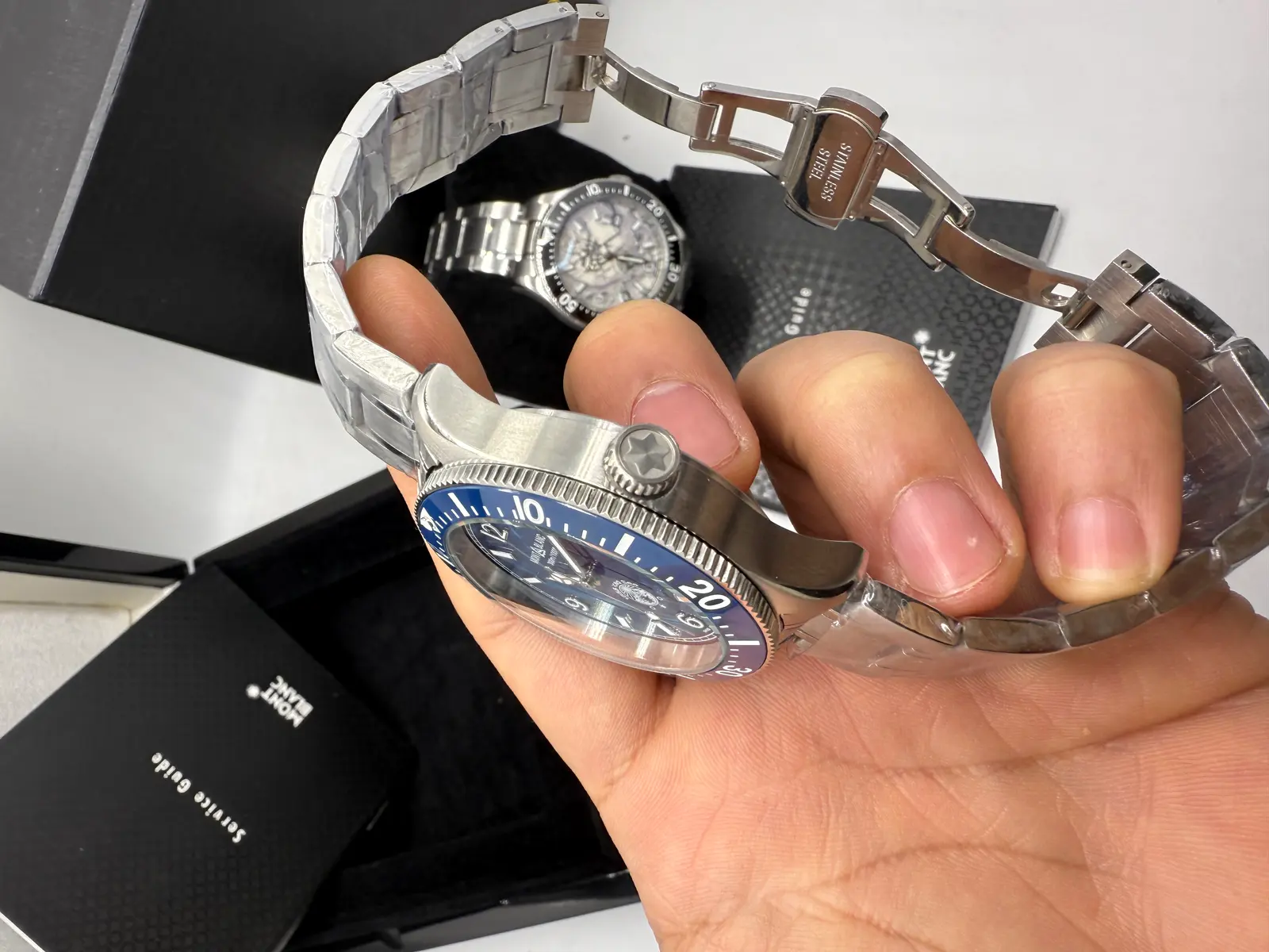 Montblanc Ice Sea Dial azul aço