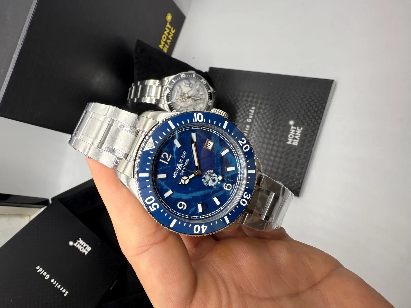 Montblanc Ice Sea Dial azul aço