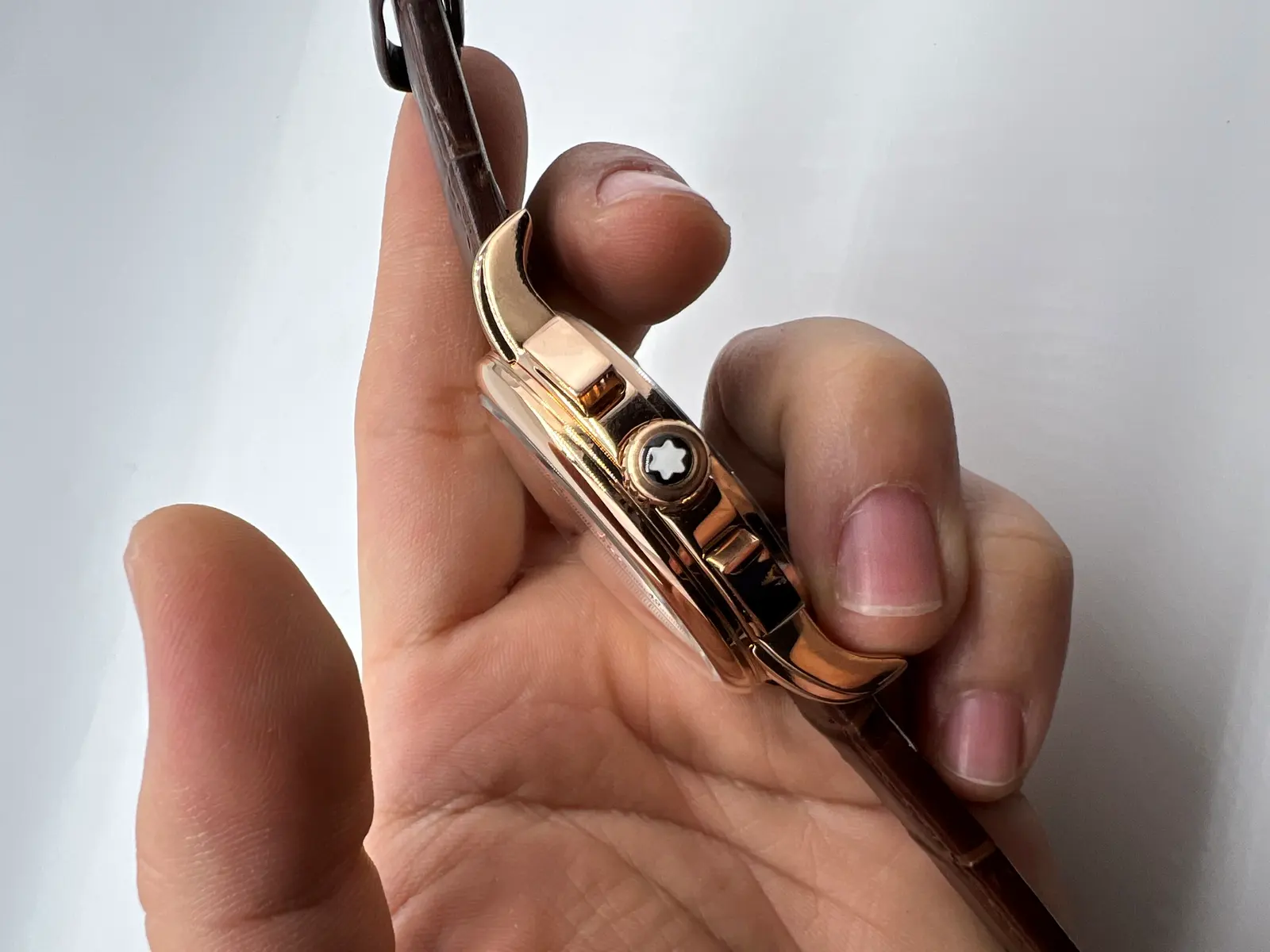 Montblanc Star Legacy Rosé Dial branco Couro marrom