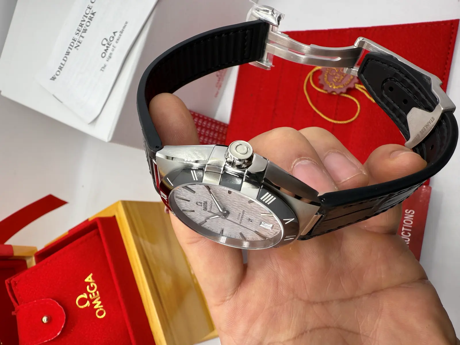 Omega Constellation Co-Axial Dial Cinza