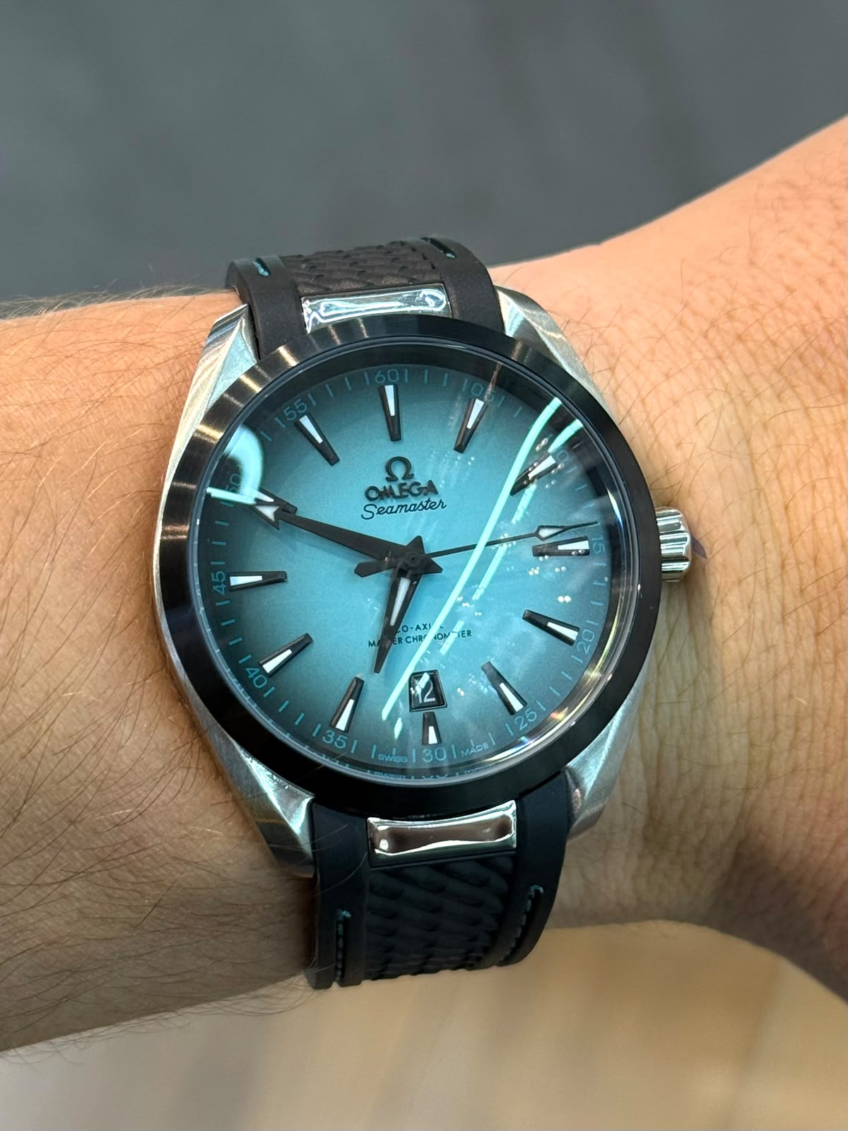 Omega Seamaster Aquaterra Dial Azul Borracha
