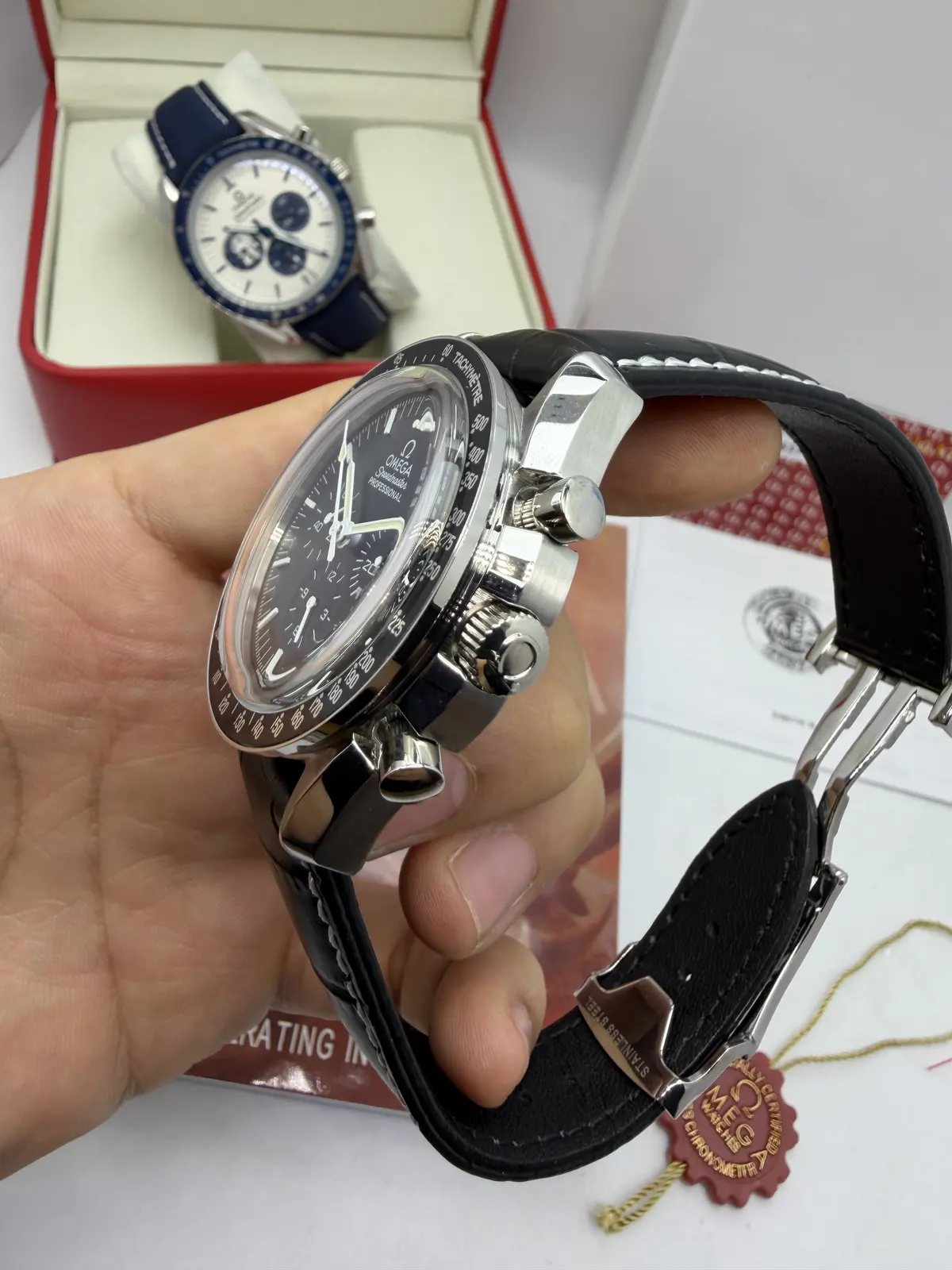 Omega Speedmaster Co-Axial Dial preto