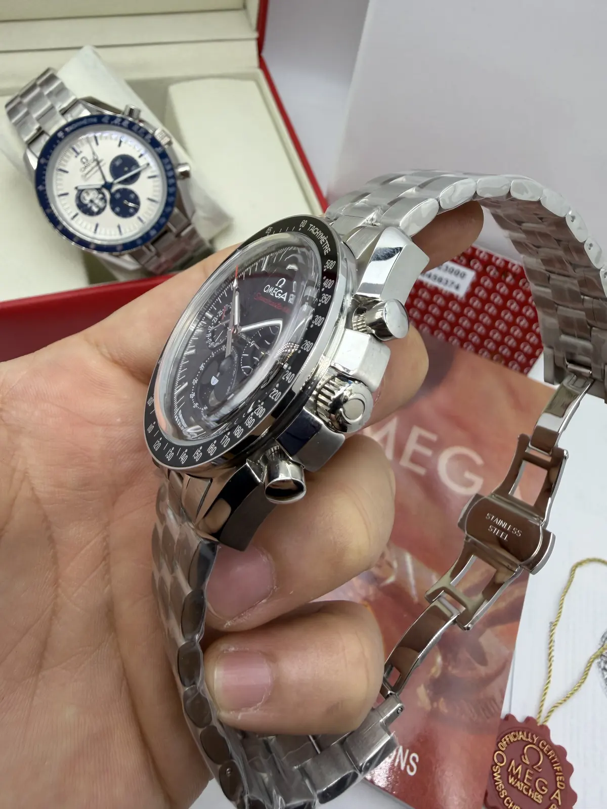 Omega Speedmaster Co-Axial Master Dial Preto Meteorit