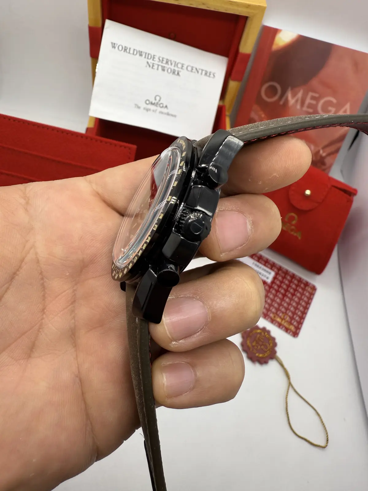 Omega Speedmaster Couro Marrom