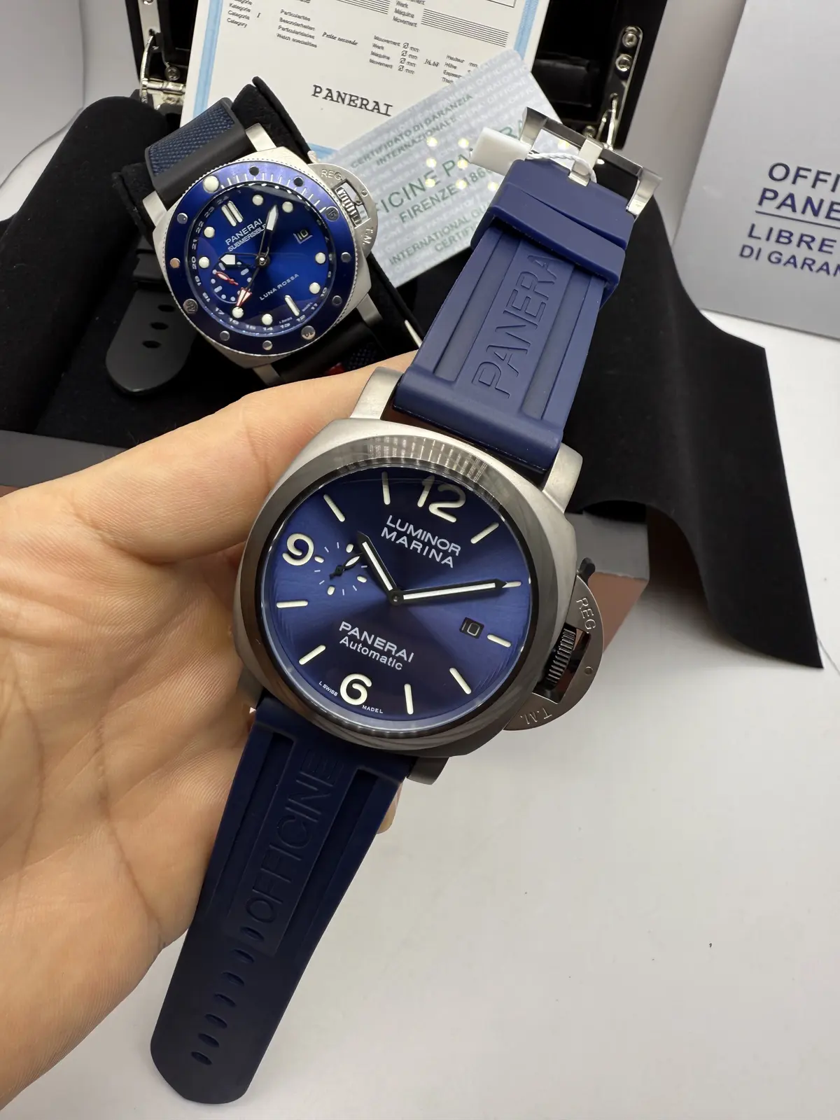 Panerai Luminor Marina Dial Azul Pulseira Azul