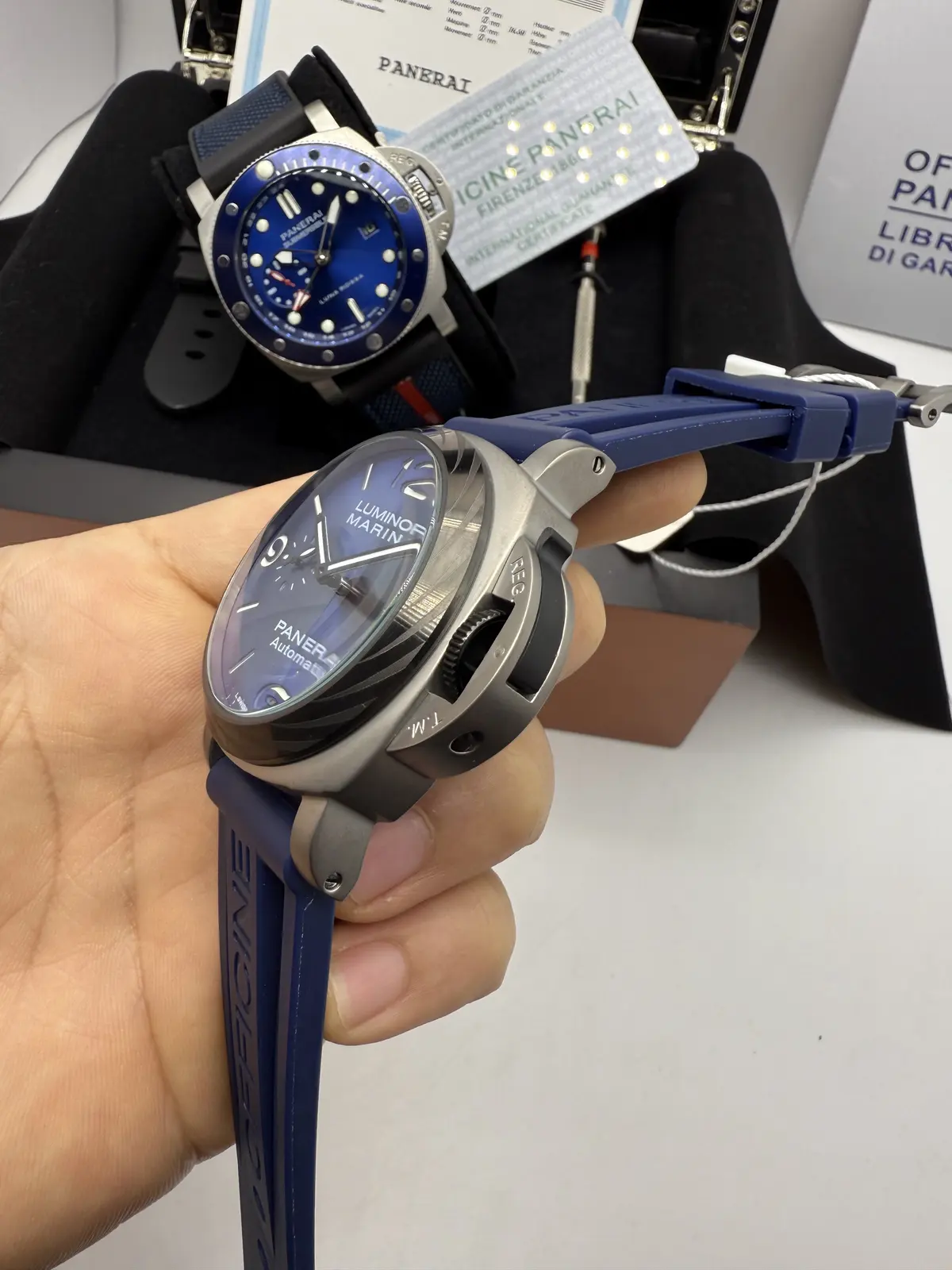 Panerai Luminor Marina Dial Azul Pulseira Azul