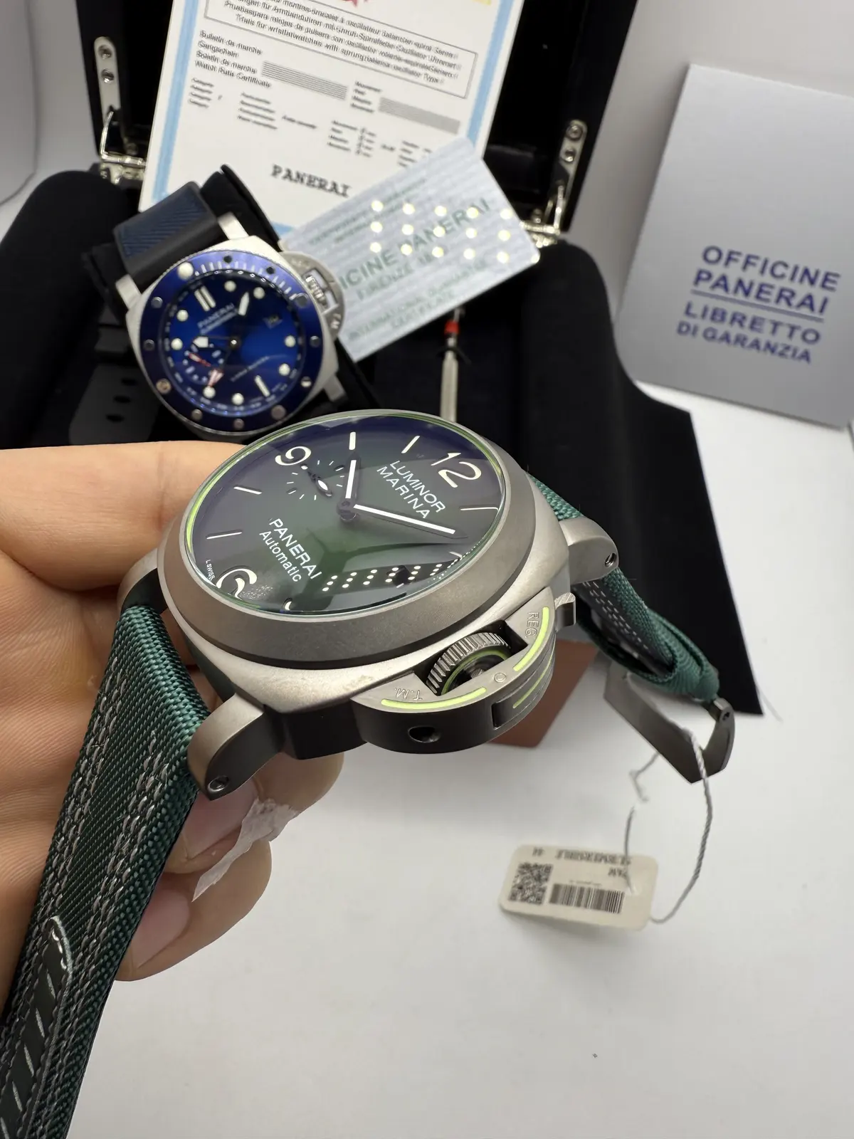 Panerai Luminor Marina Dial Verde Pulseira Verde