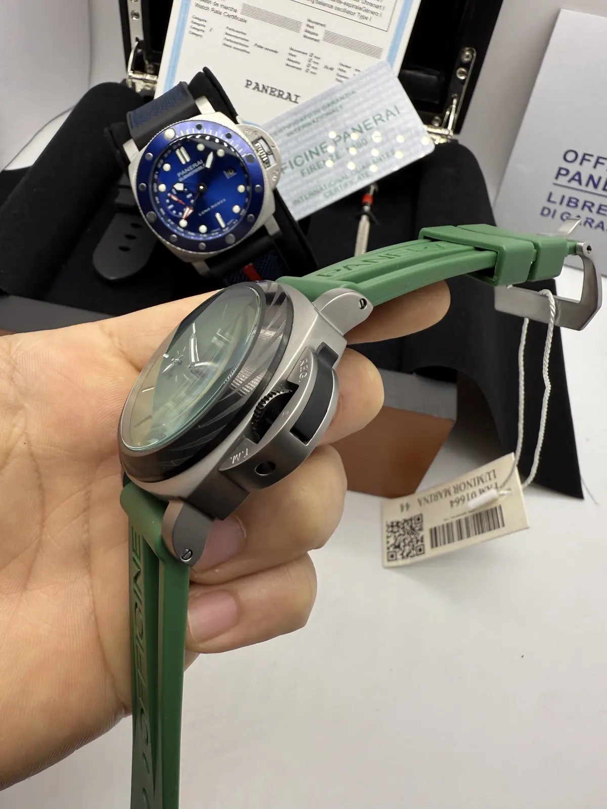 Panerai Luminor Marina Dial Verde Pulseira Verde