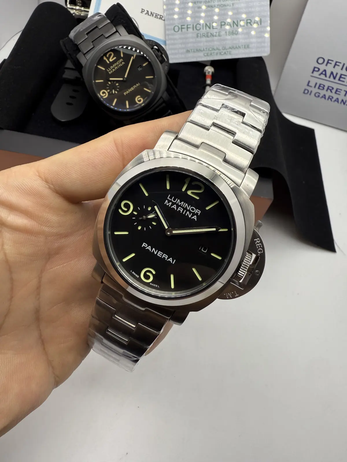 Panerai Luminor Marina Prata Dial Preto