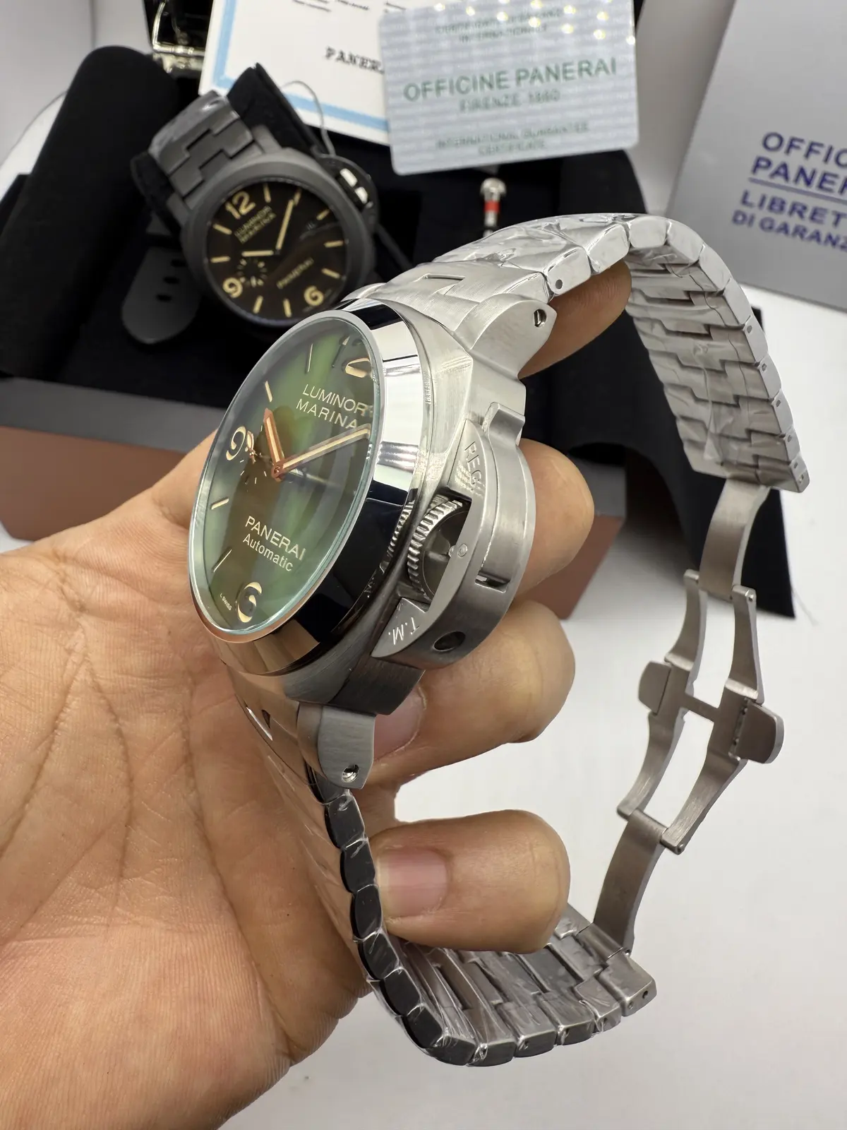 Panerai Luminor Marina Prata Dial Verde