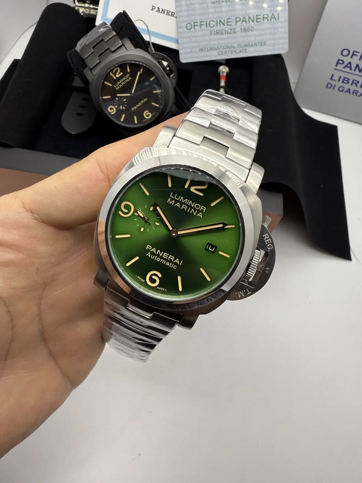 Panerai Luminor Marina Prata Dial Verde