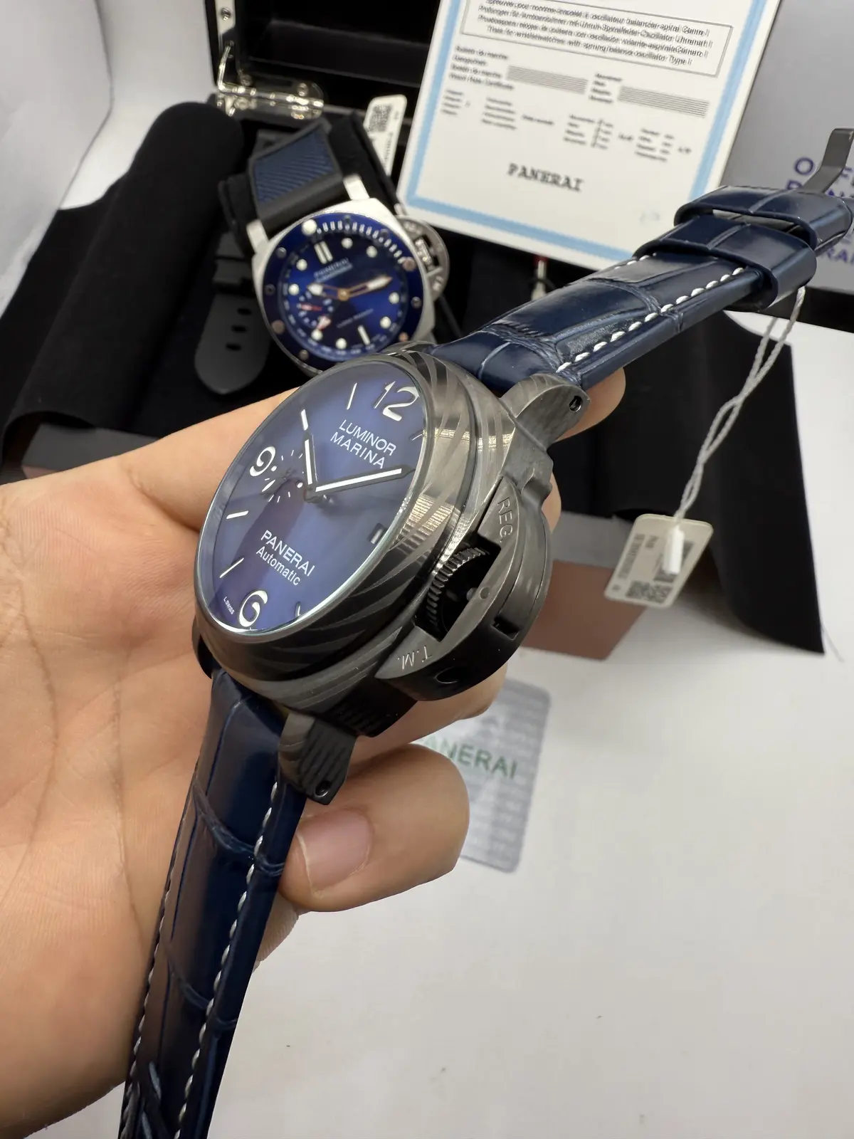Panerai Luminor Marina Preto Dial Azul