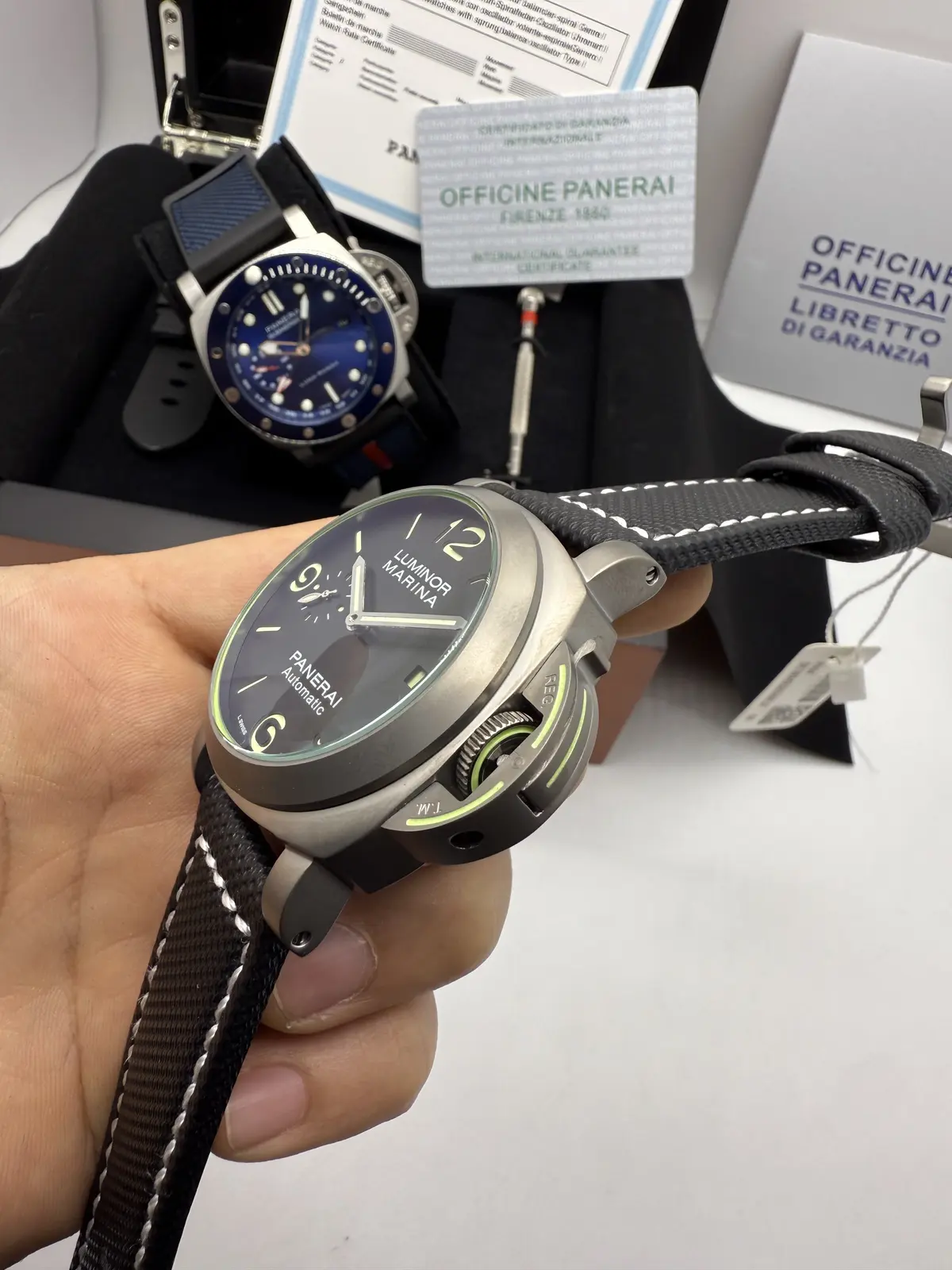 Panerai Marina Prata Dial Preto