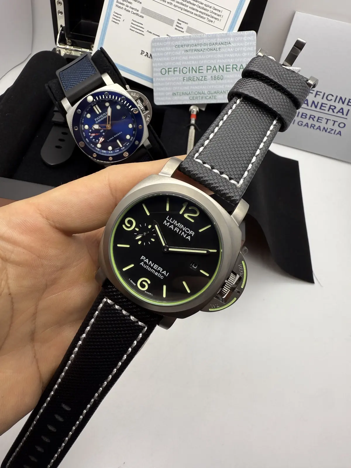 Panerai Marina Prata Dial Preto
