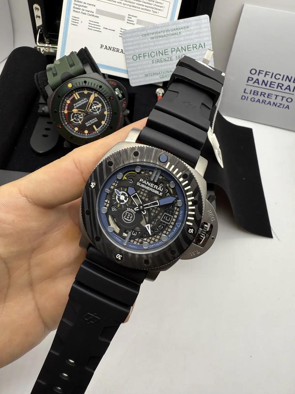 Panerai Submersible Brabus Prata Dial Azul