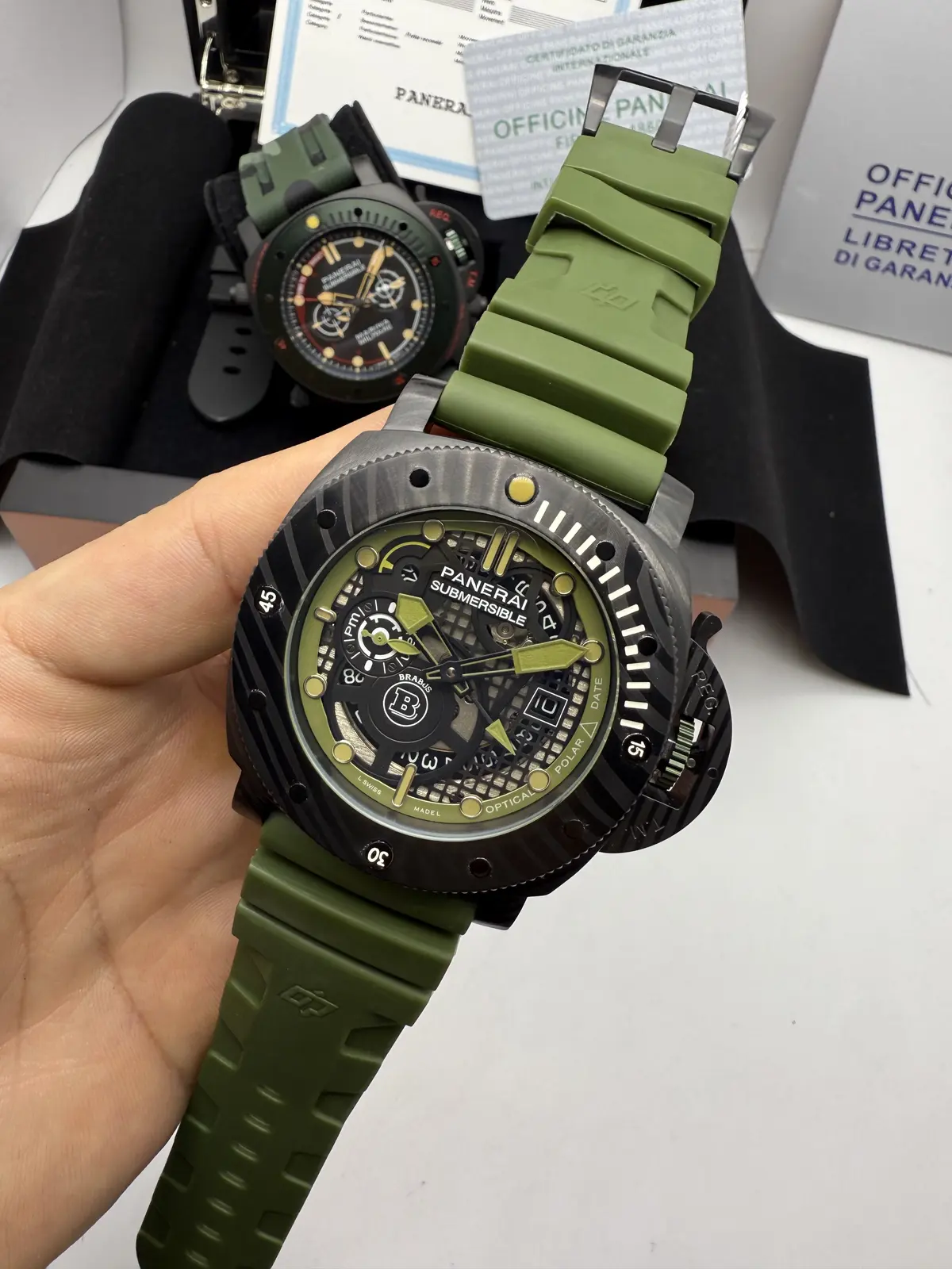 Panerai Submersible Brabus Preto Dial Verde