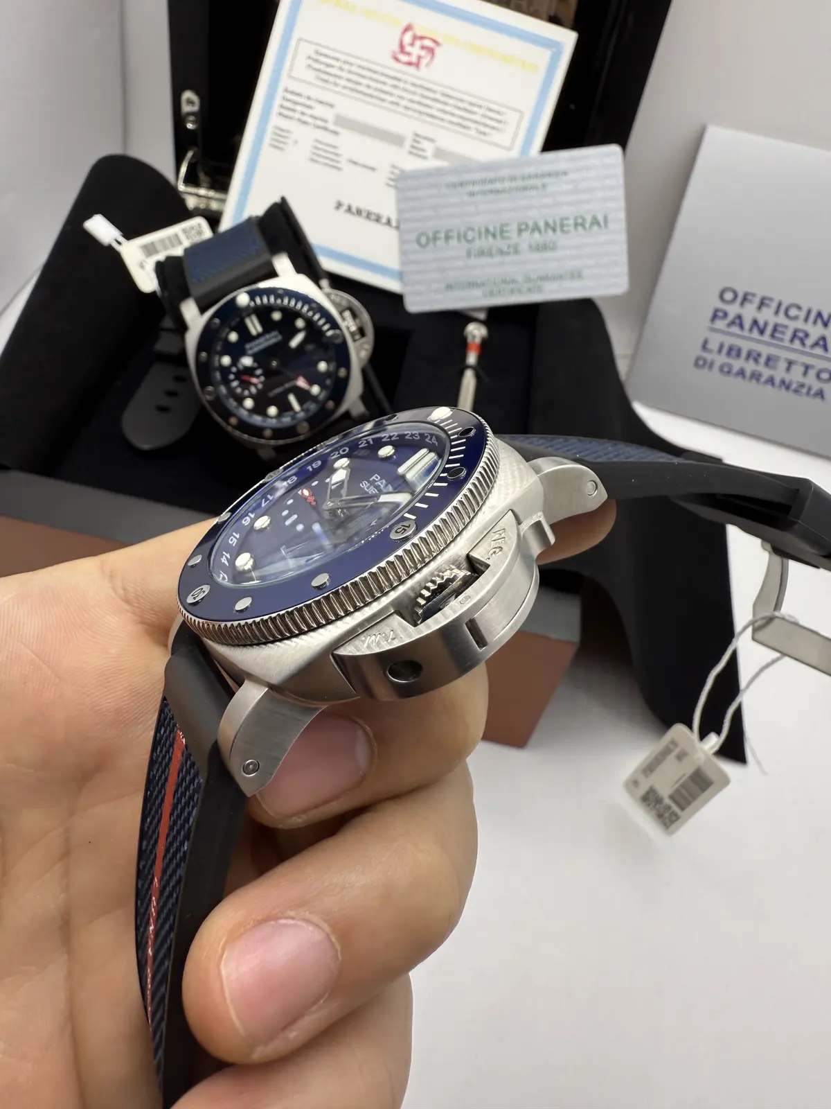 Panerai Submersible Dial Azul Bezel Azul