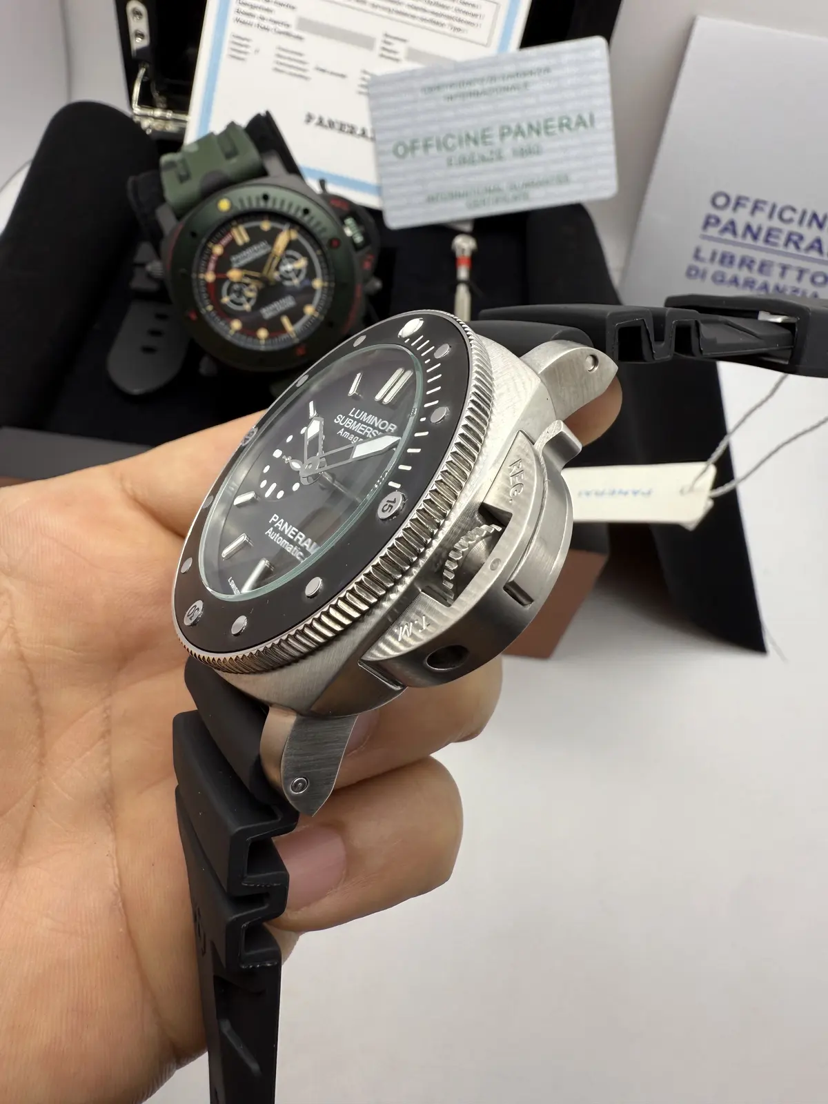 Panerai Submersible Prata Dial Preto
