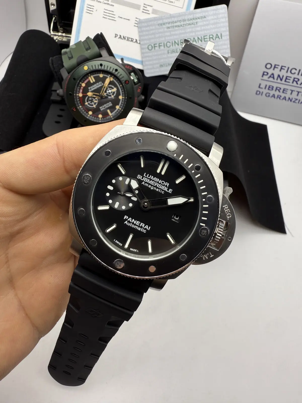 Panerai Submersible Prata Dial Preto
