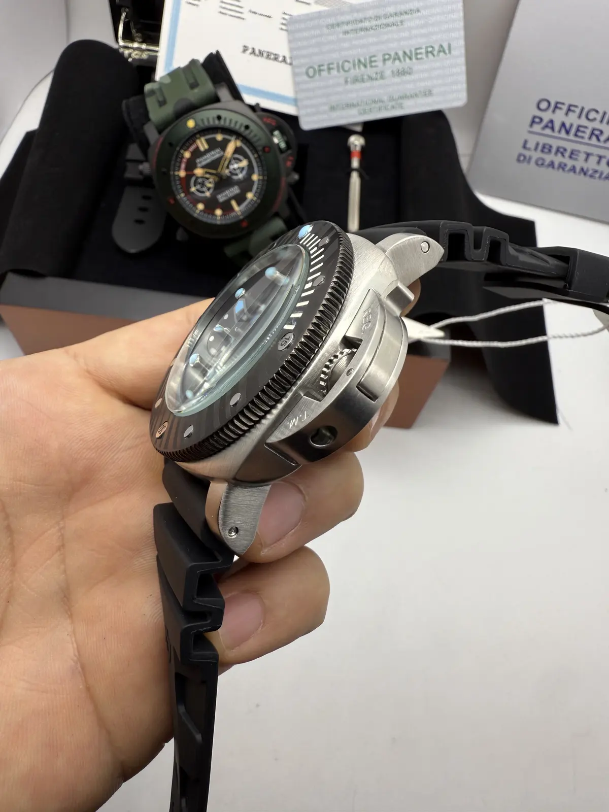 Panerai Submersible Prata Dial Preto
